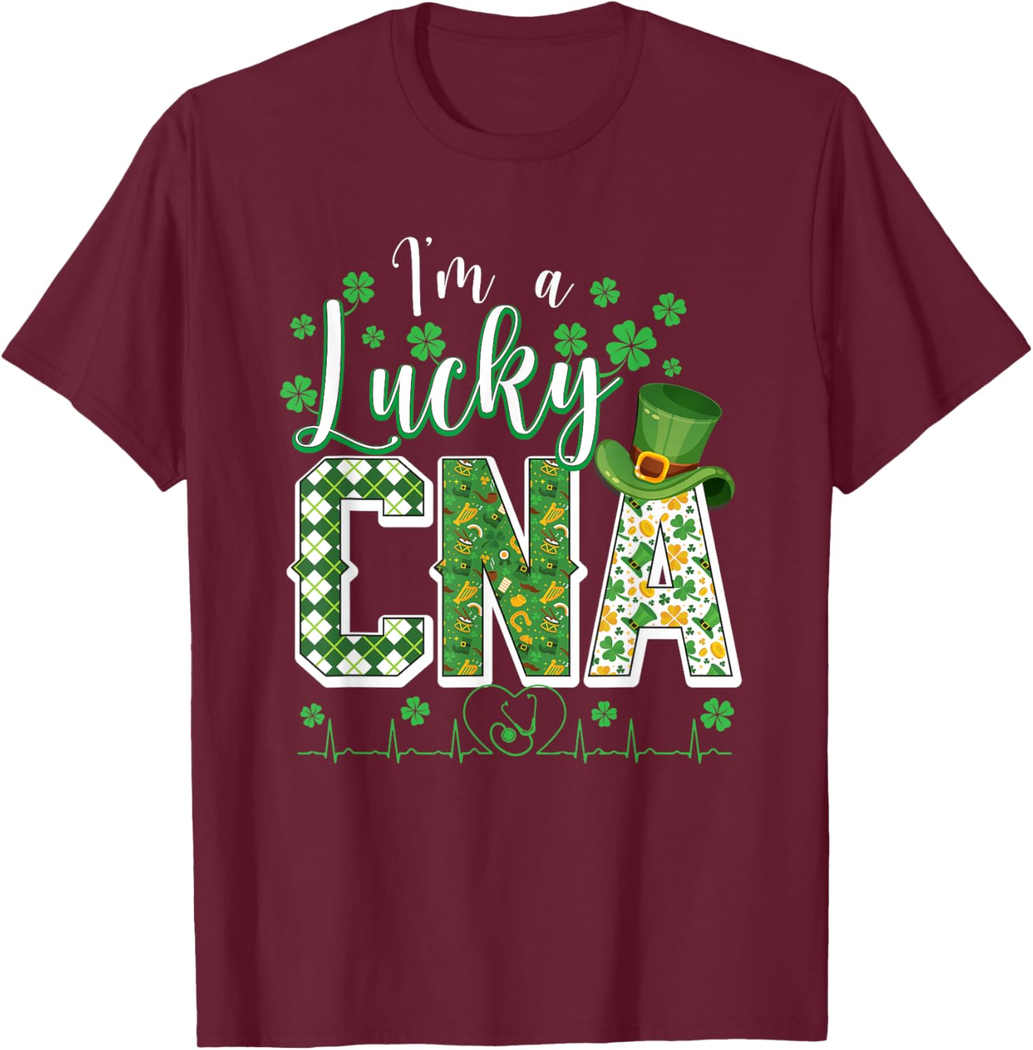 Funny Lucky CNA Nurse Shamrock St Patrick's Day T-Shirt for Scrubs - 6