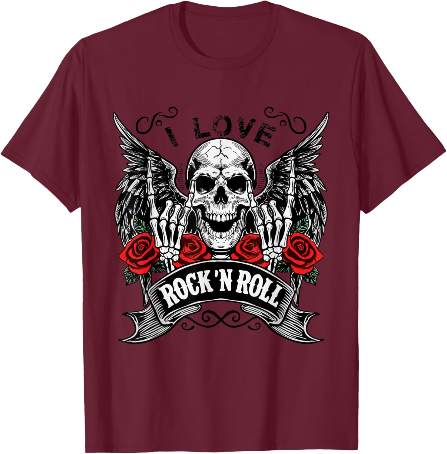 Vintage Rock And Roll Skeleton Hands T-Shirt for Music Lovers - 4