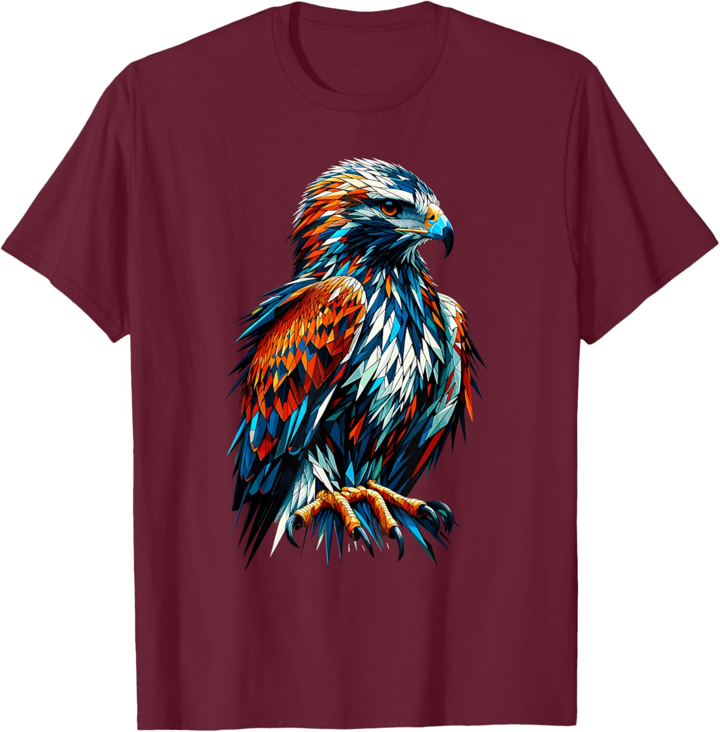 Polygon Art Hawk T-Shirt for Bird Lovers - Unique and Stylish Design - 17
