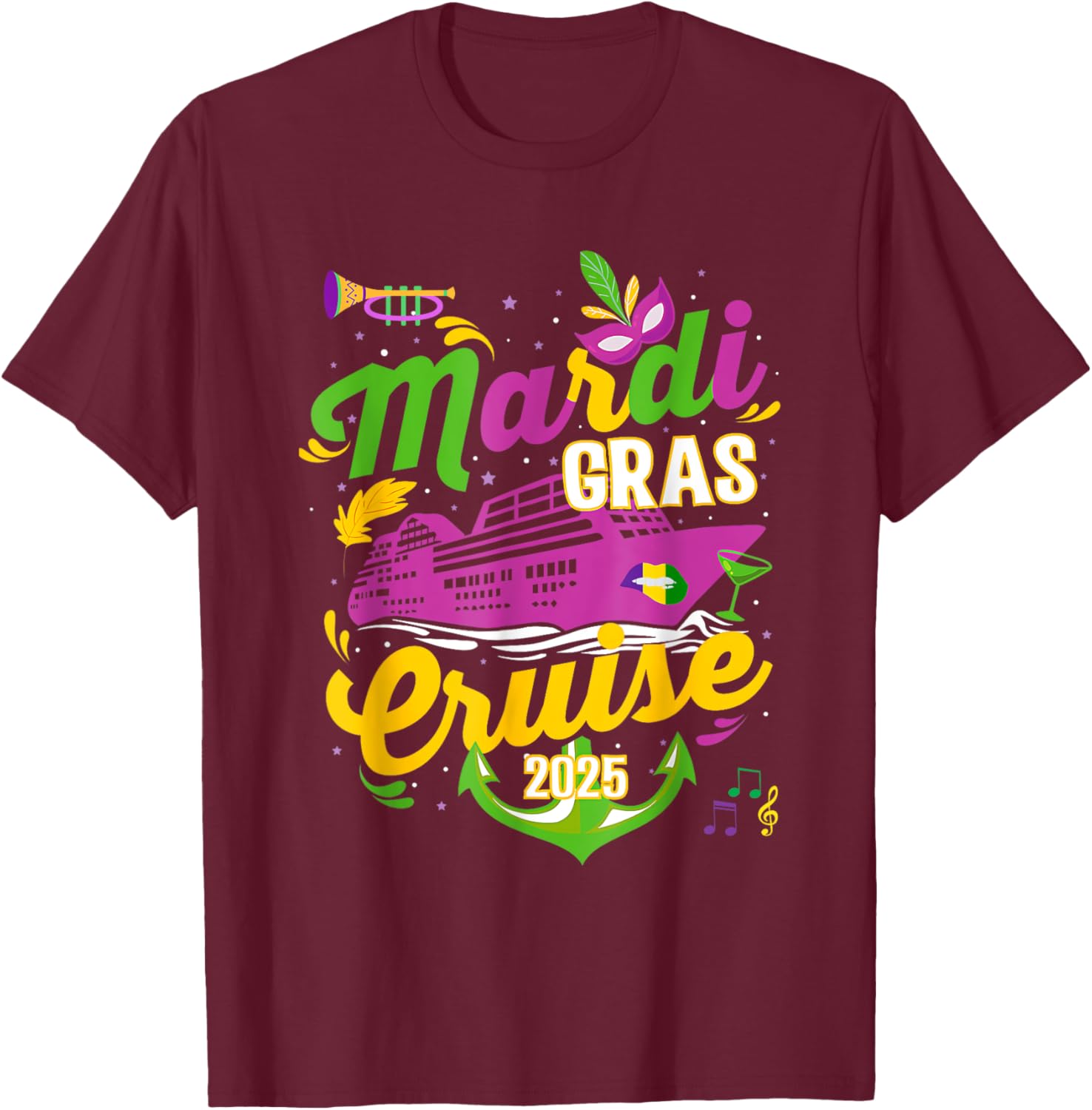 Mardi Gras Cruise Squad 2025 Family Matching T-Shirts for Fun Adventures - 6
