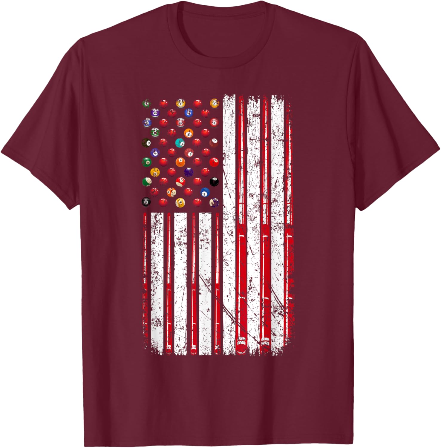 American Flag Pool Player T-Shirt for Billiard Lovers, USA Pride Apparel - 13