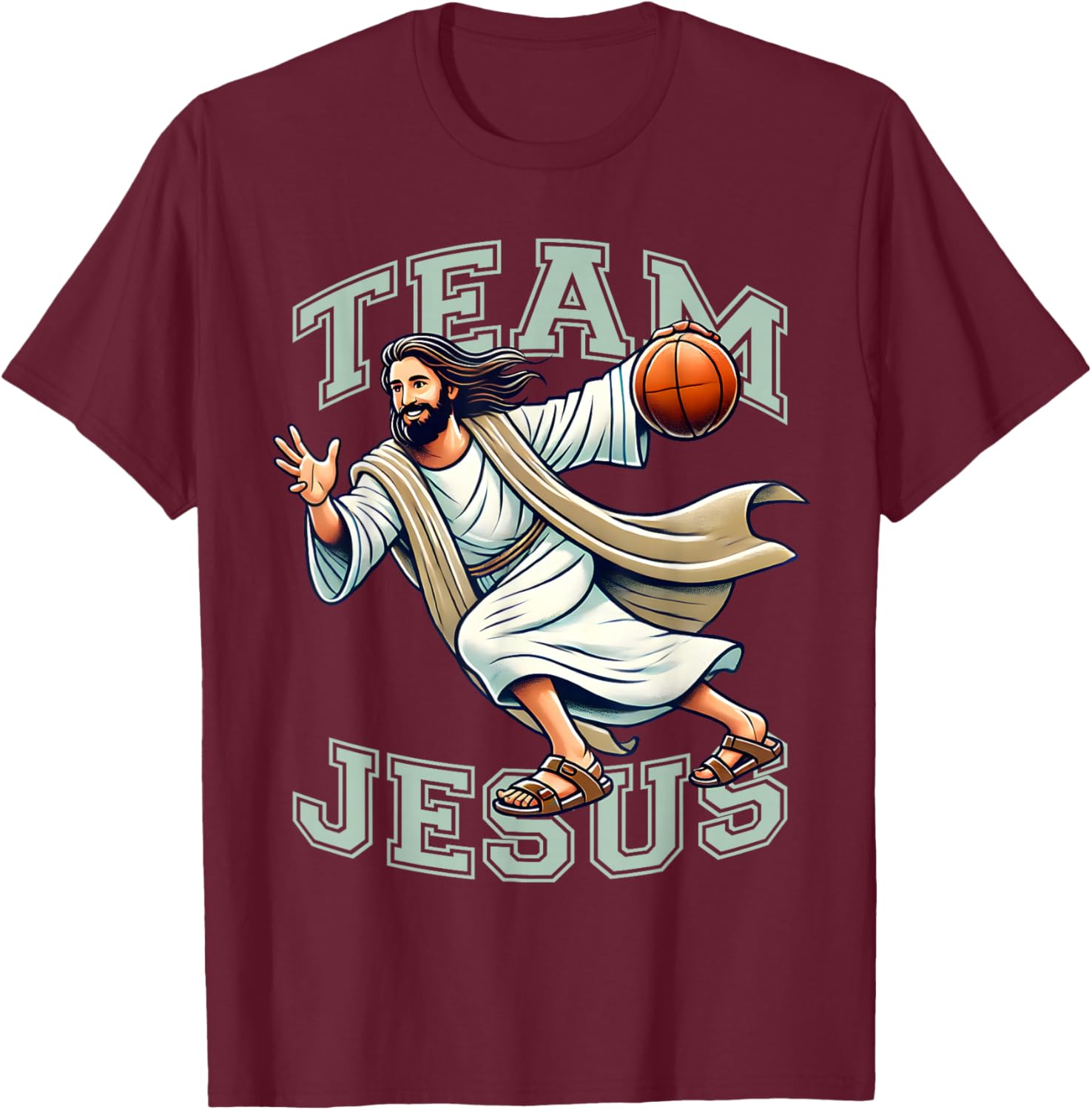Team Jesus Basketball Tee Christ Playing Basketball T-Shirt for Sports Fans - 24