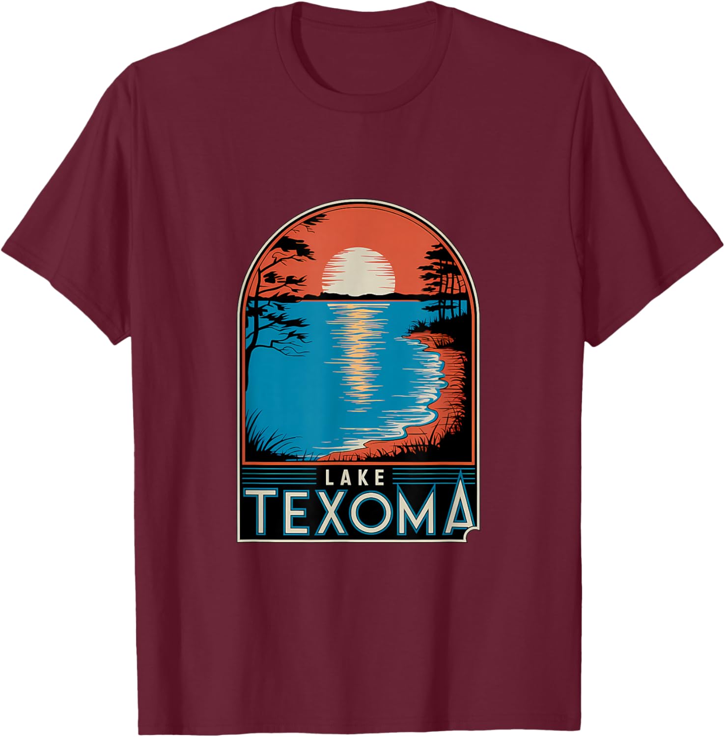 Lake Texoma Sunset Reflection Adventure T-Shirt for Nature Lovers - 23