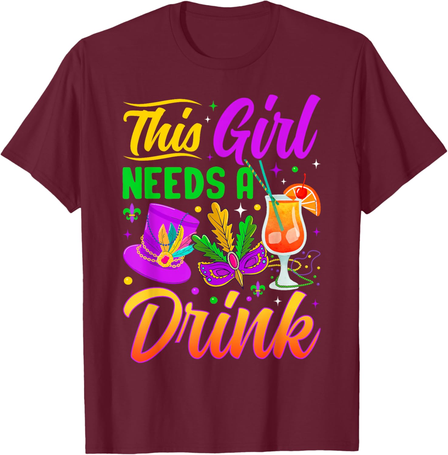 This Girl Needs A Drink Funny T-Shirt for Women - Casual Wear - 3