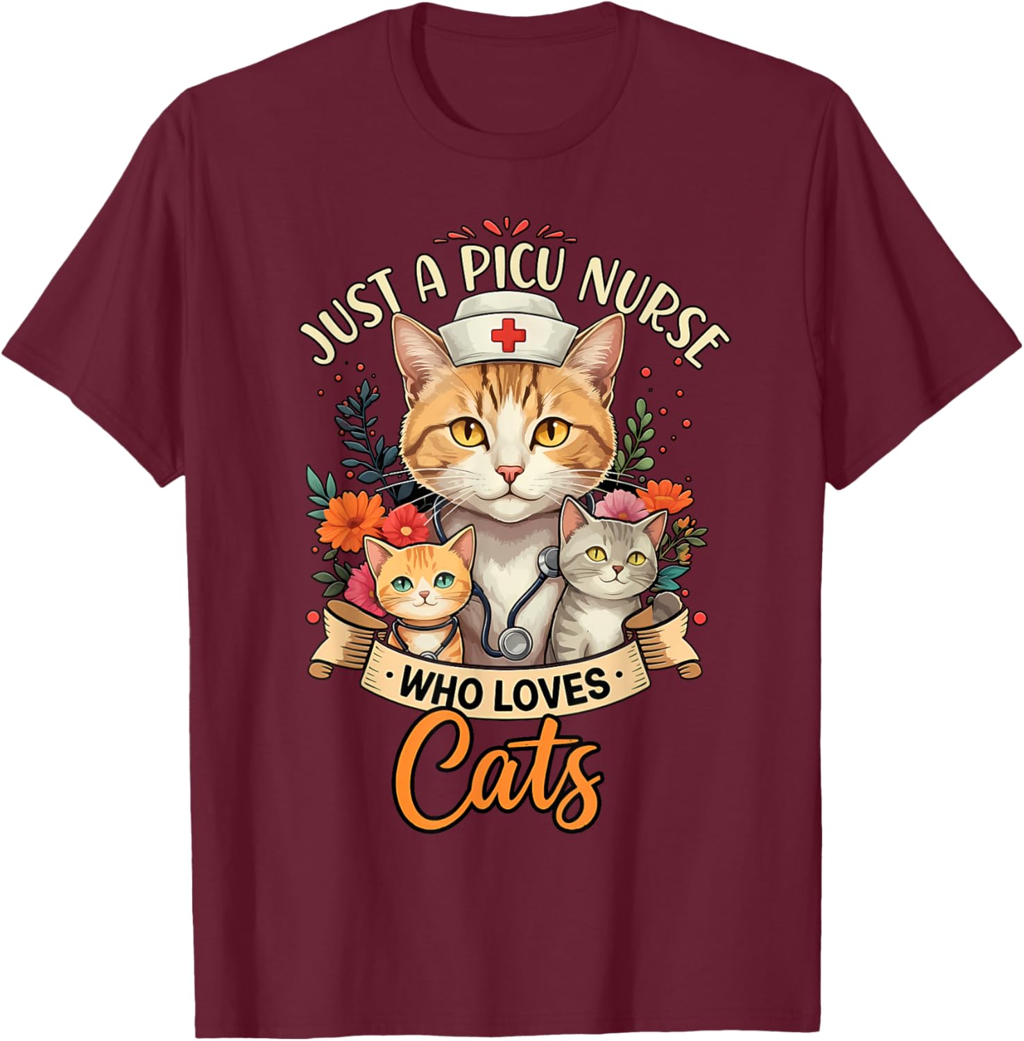 Just A PICU Nurse Who Loves Cats – Cute Pediatric ICU T-Shirt for Cat Lovers - 5