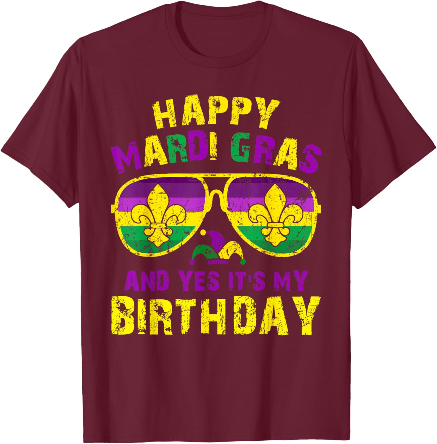 Happy Mardi Gras Birthday T-Shirt for Men, Women, and Kids Celebration - 22