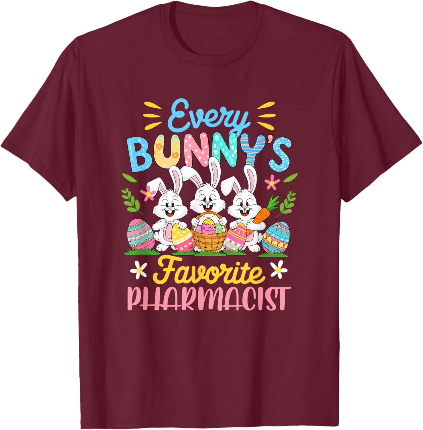 Bunny's Favorite Pharmacist Easter Bunnies Egg Hunt T-Shirt for Kids - 11