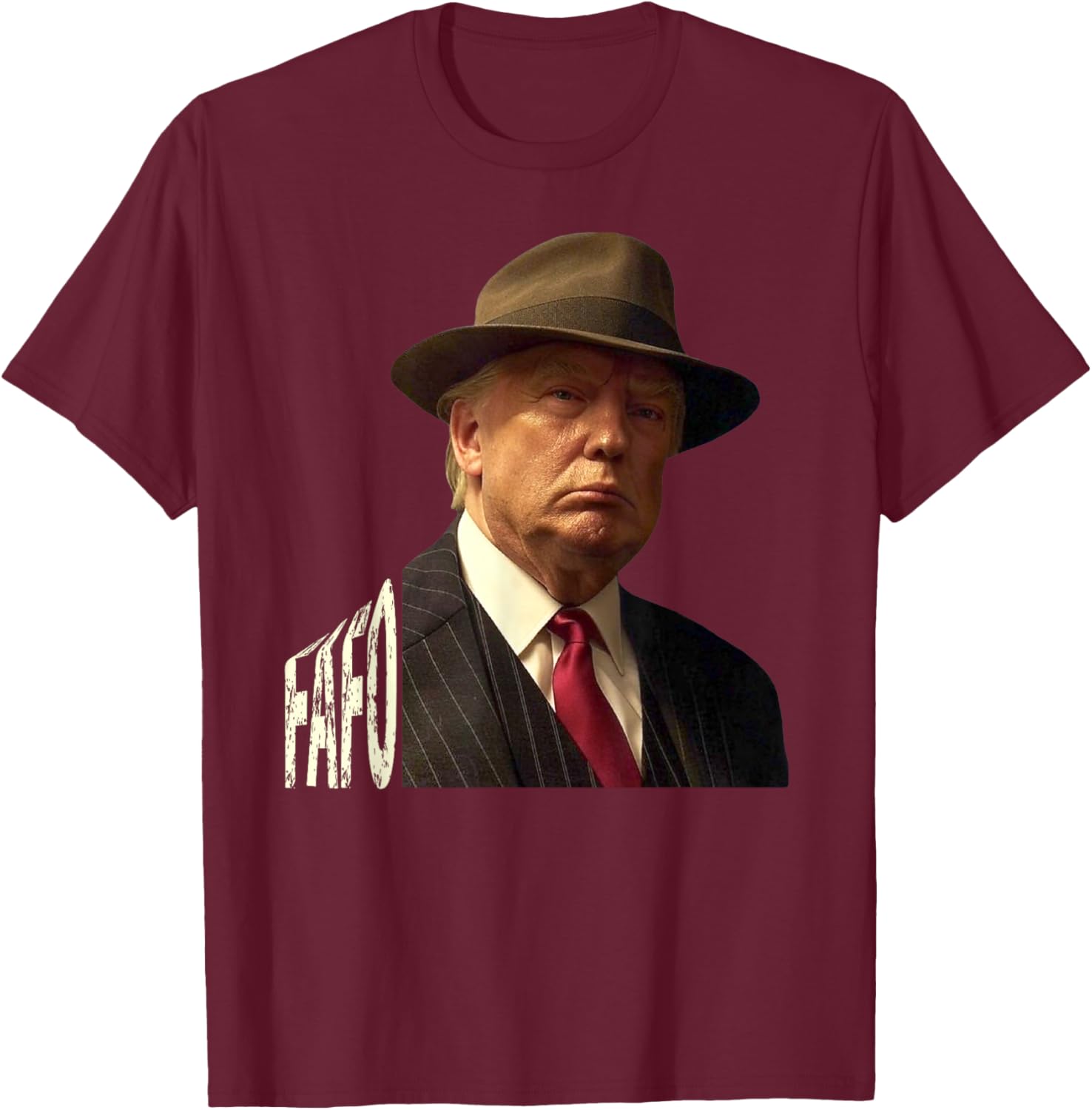 Humorous Trump Fafo Design Unisex Black Crew Neck T-Shirt for Adults - 3