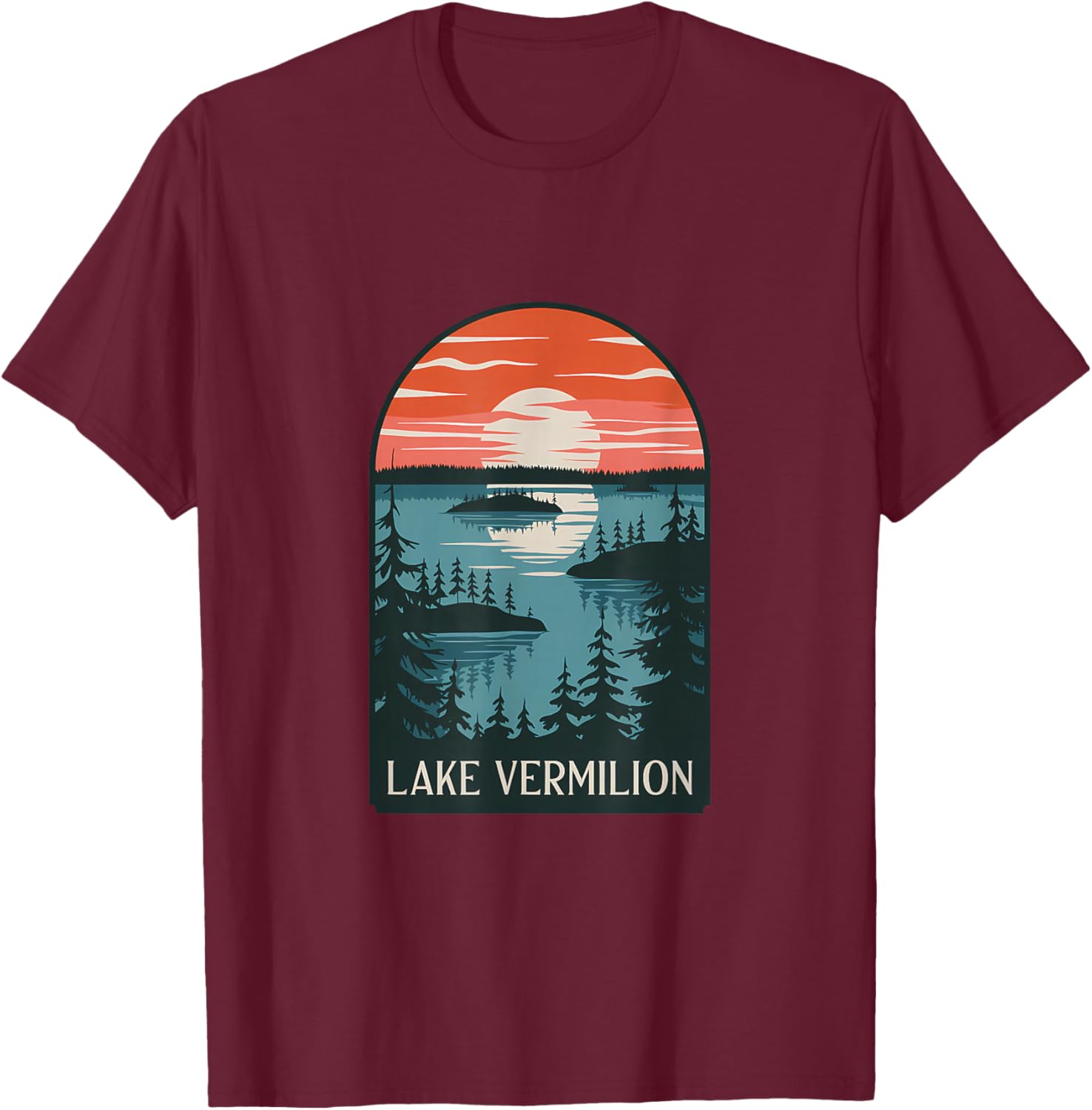 Lake Vermilion Sunset Reflection T-Shirt for Nature Lovers and Adventurers - 15