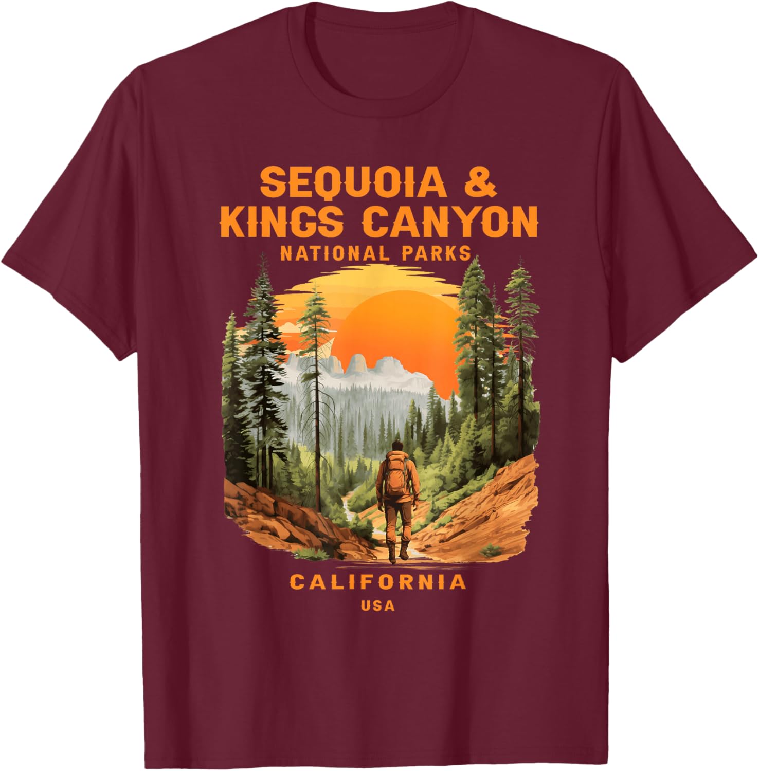 Sequoia Kings Canyon National Parks Hiking Tee Comfortable Outdoor Shirt - 1