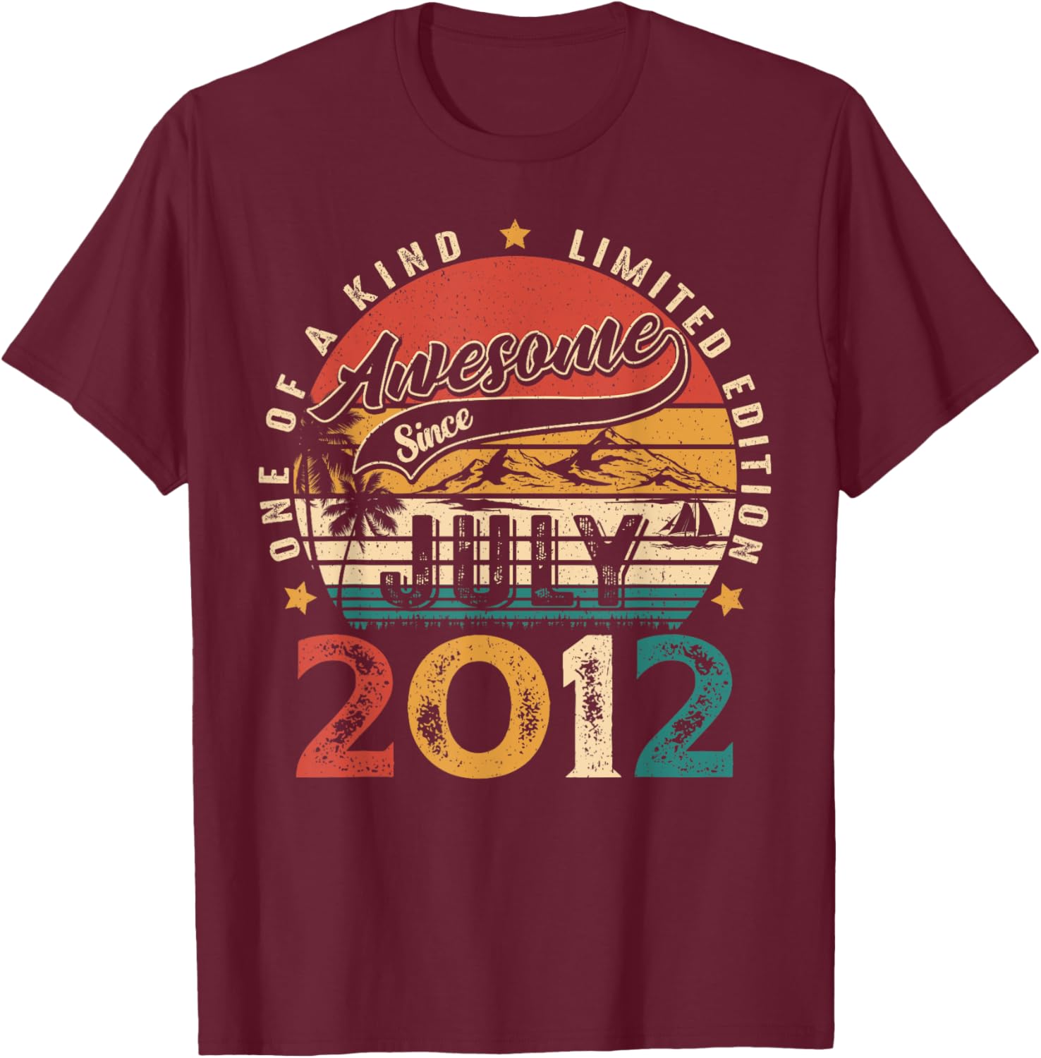 Awesome Since July 2012 Vintage Retro 13th Birthday T-Shirt for Kids - 2