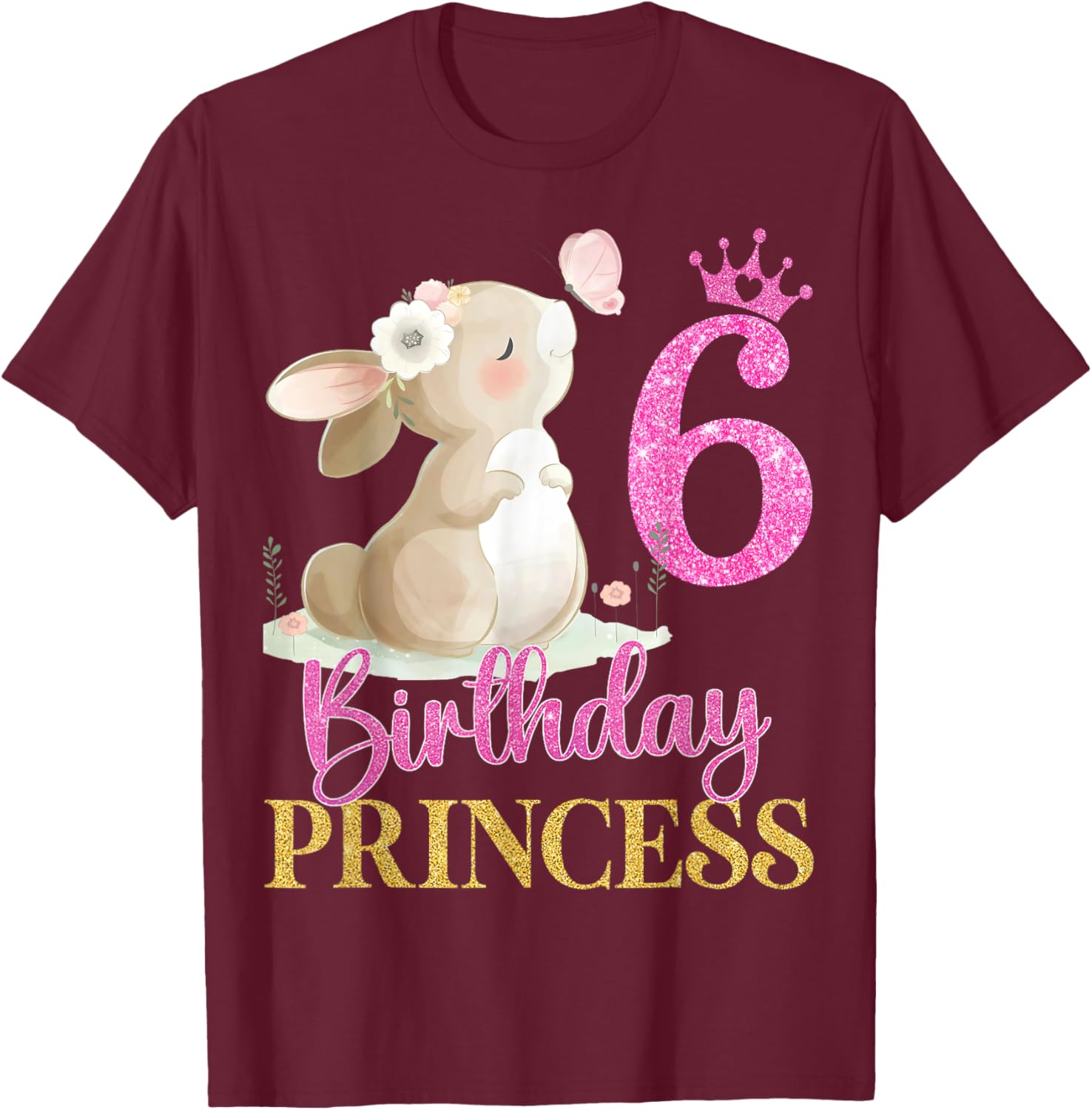 Adorable Rabbit Princess T-Shirt for 6th Birthday Girls - Perfect Gift! - 5