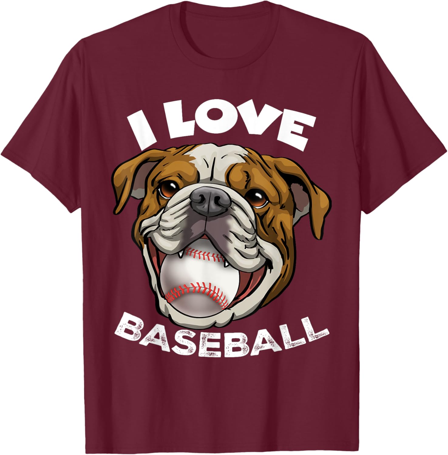 Funny English Bulldog Baseball T-Shirt for Men, Women, and Kids - 4