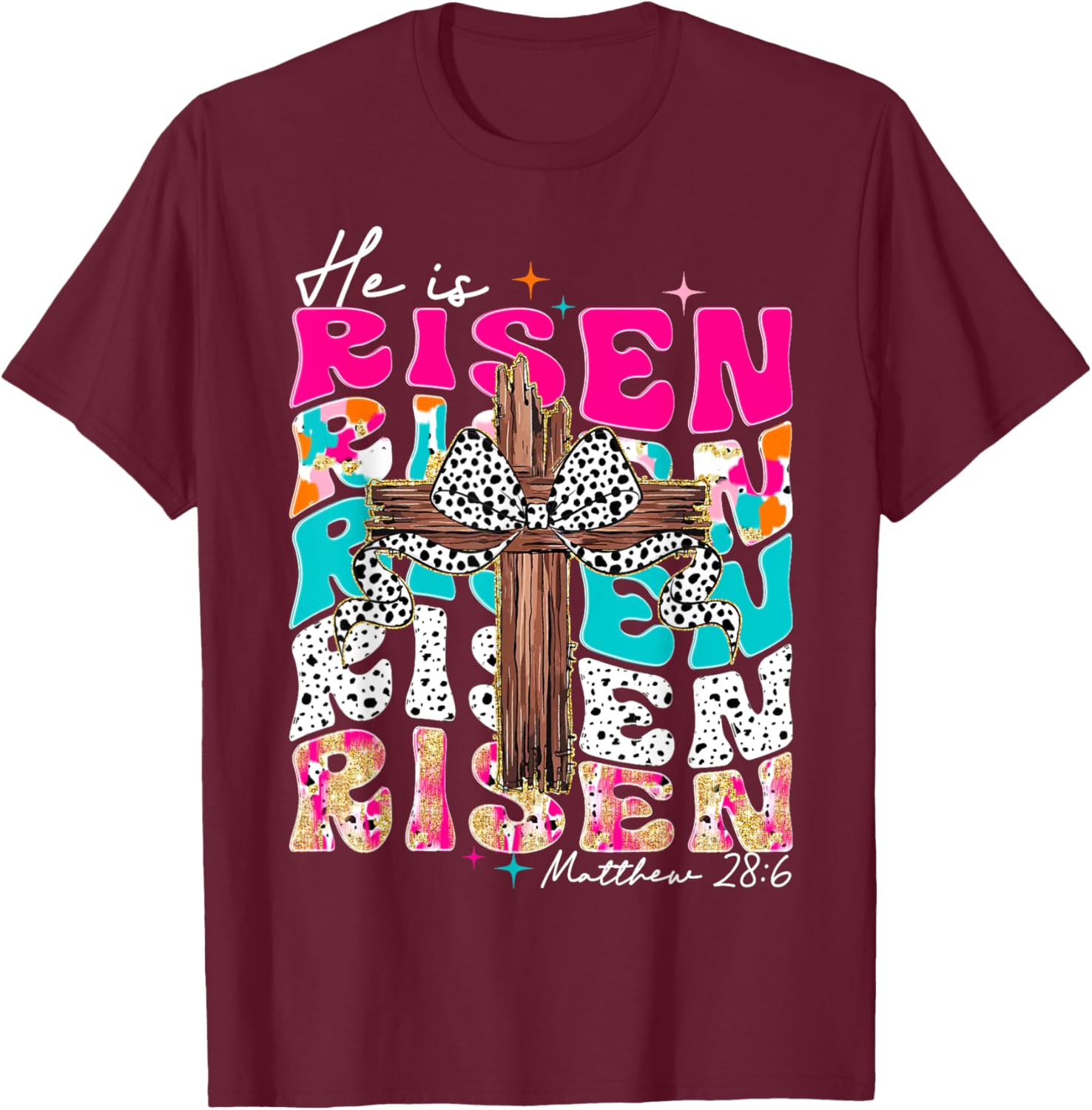 He Is Risen Cross Jesus Easter T-Shirt for Men and Women - Faith Apparel - 2