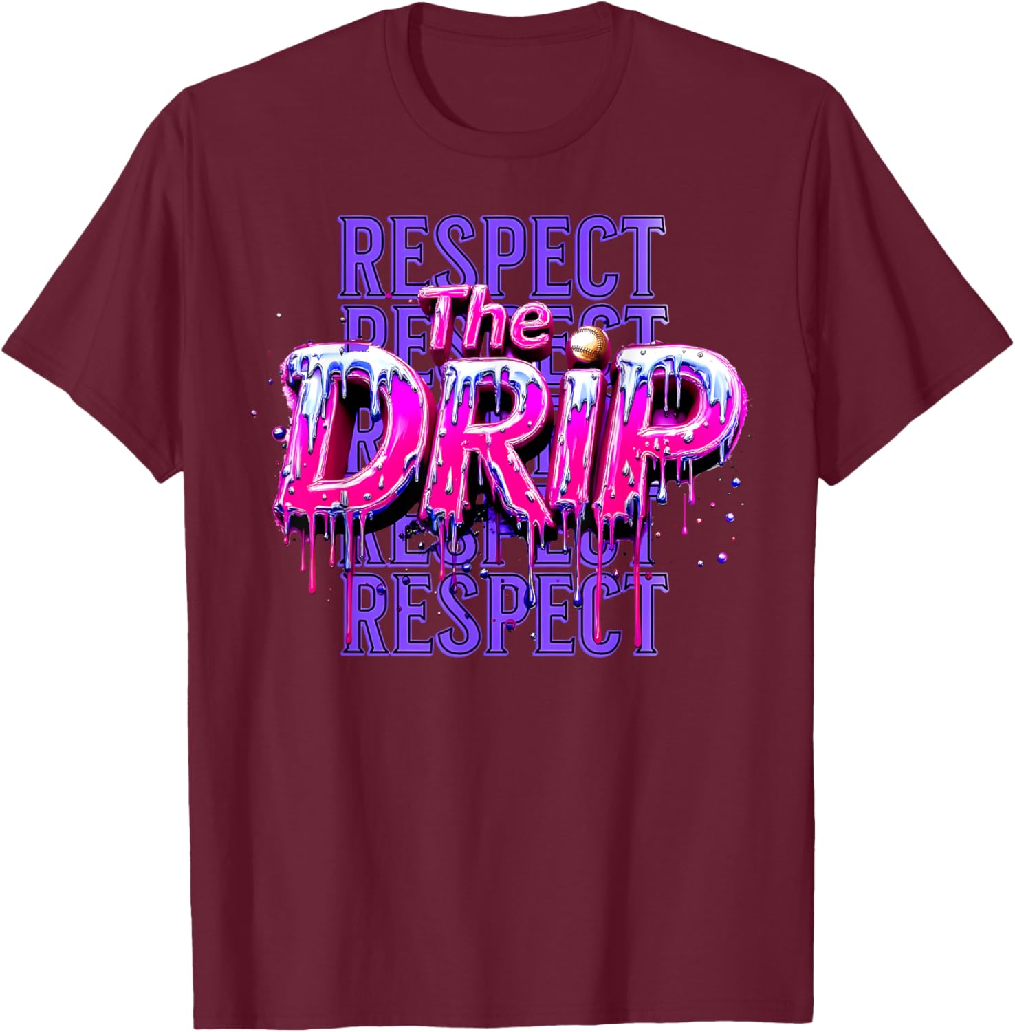 Respect The Drip Baseball Ice Cream Drip T-Shirt for Cool Style - 11