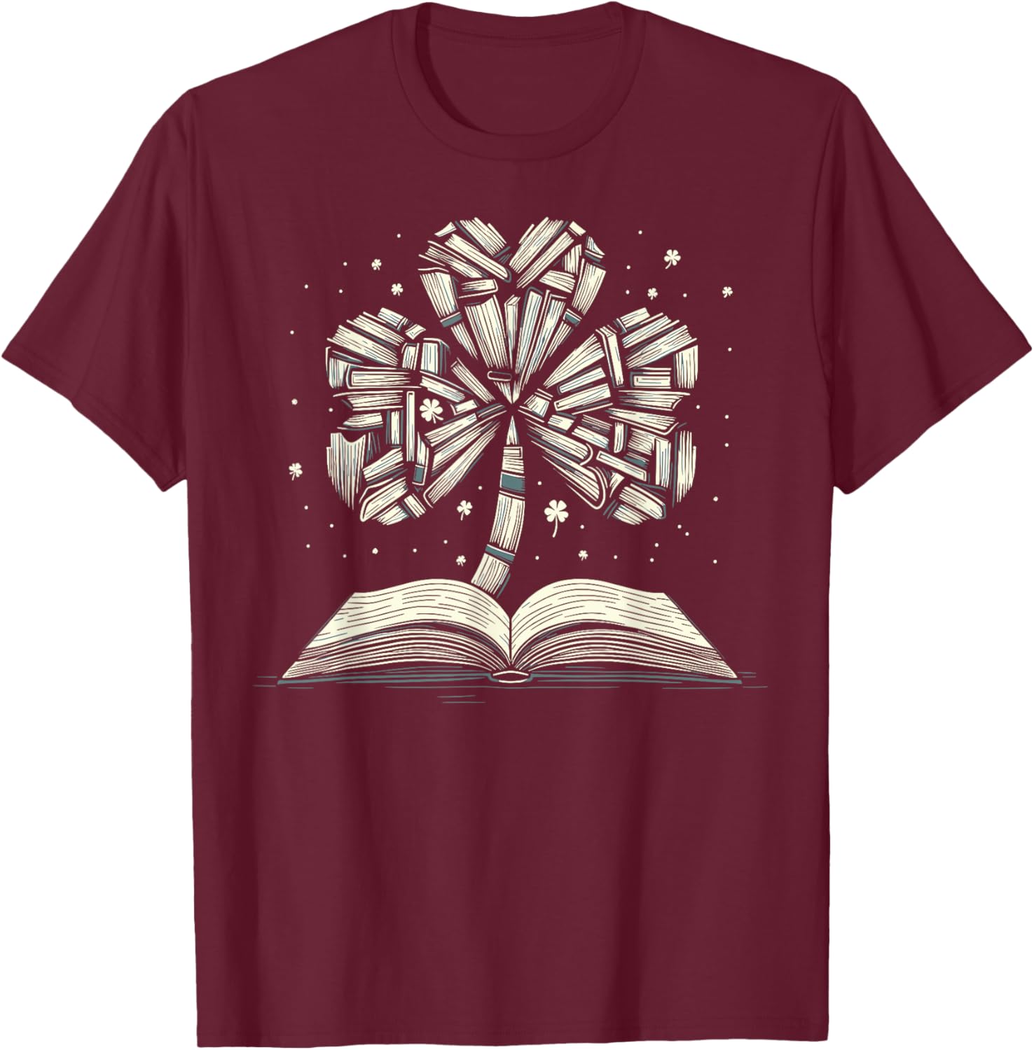 Shamrock Books St Patricks Day Bookworm Librarian T-Shirt for Readers - 6