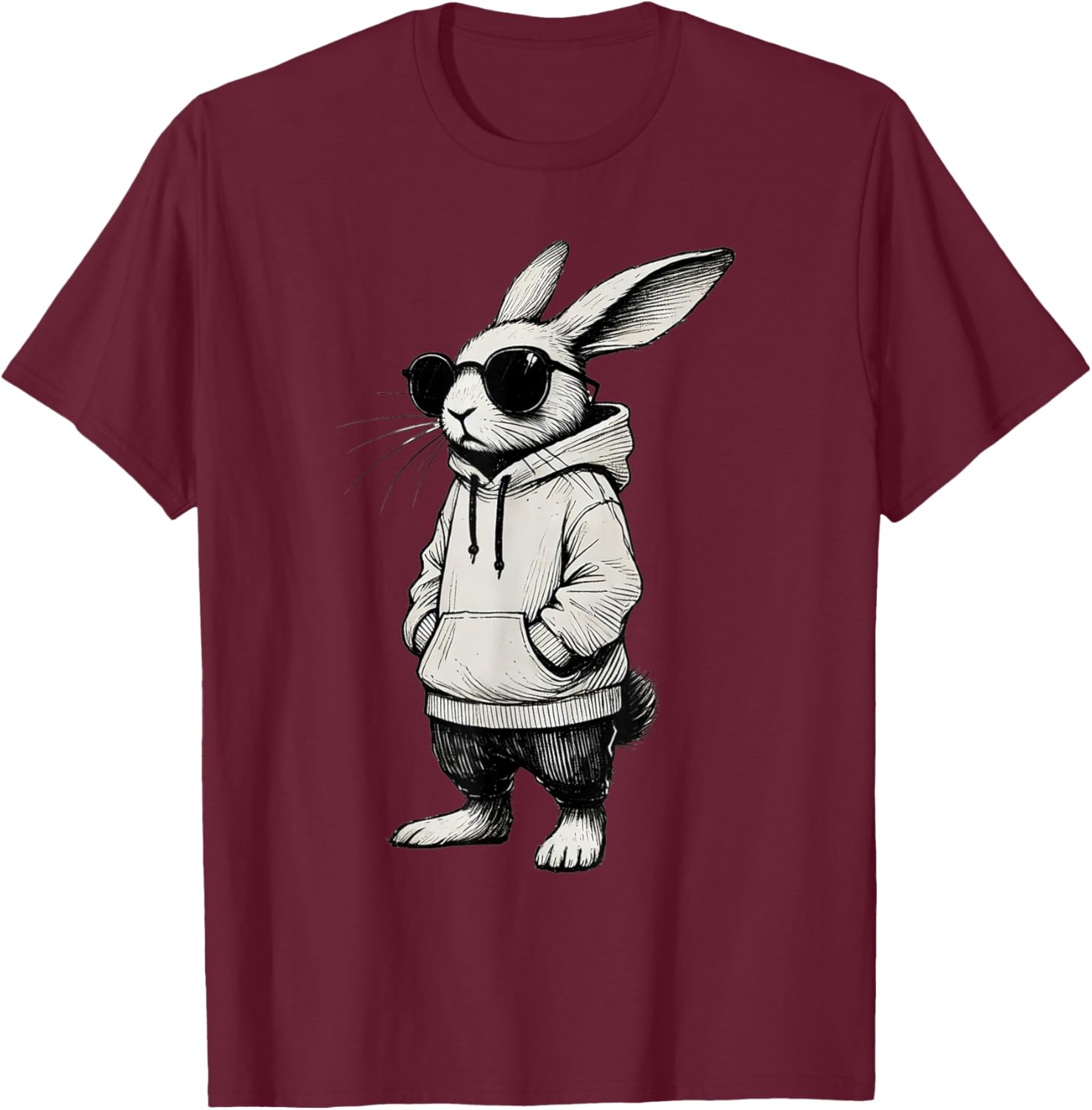 Bunny Face Sunglasses T-Shirt for Boys and Men - Fun Easter Apparel - 9