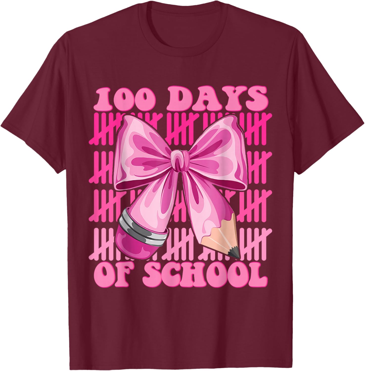 100 Days of School Girls Coquette Bow T-Shirt for Celebrating Milestones - 10