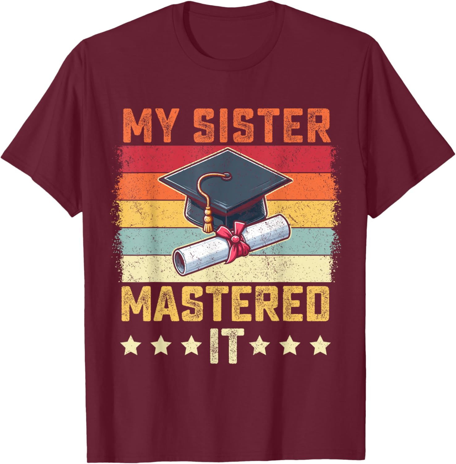 My Sister Mastered It Vintage Graduation T-Shirt for Proud Family Celebrations - 25