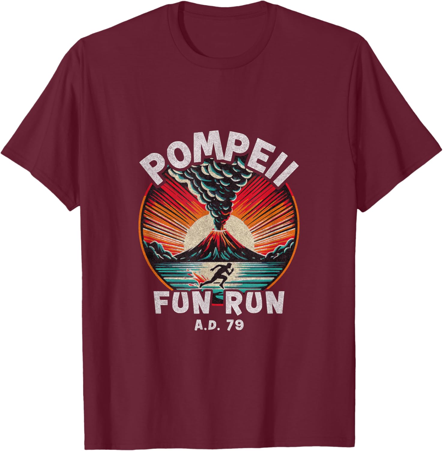 Pompeii Fun Run T-Shirt for Volcanology Lovers and History Buffs - 7