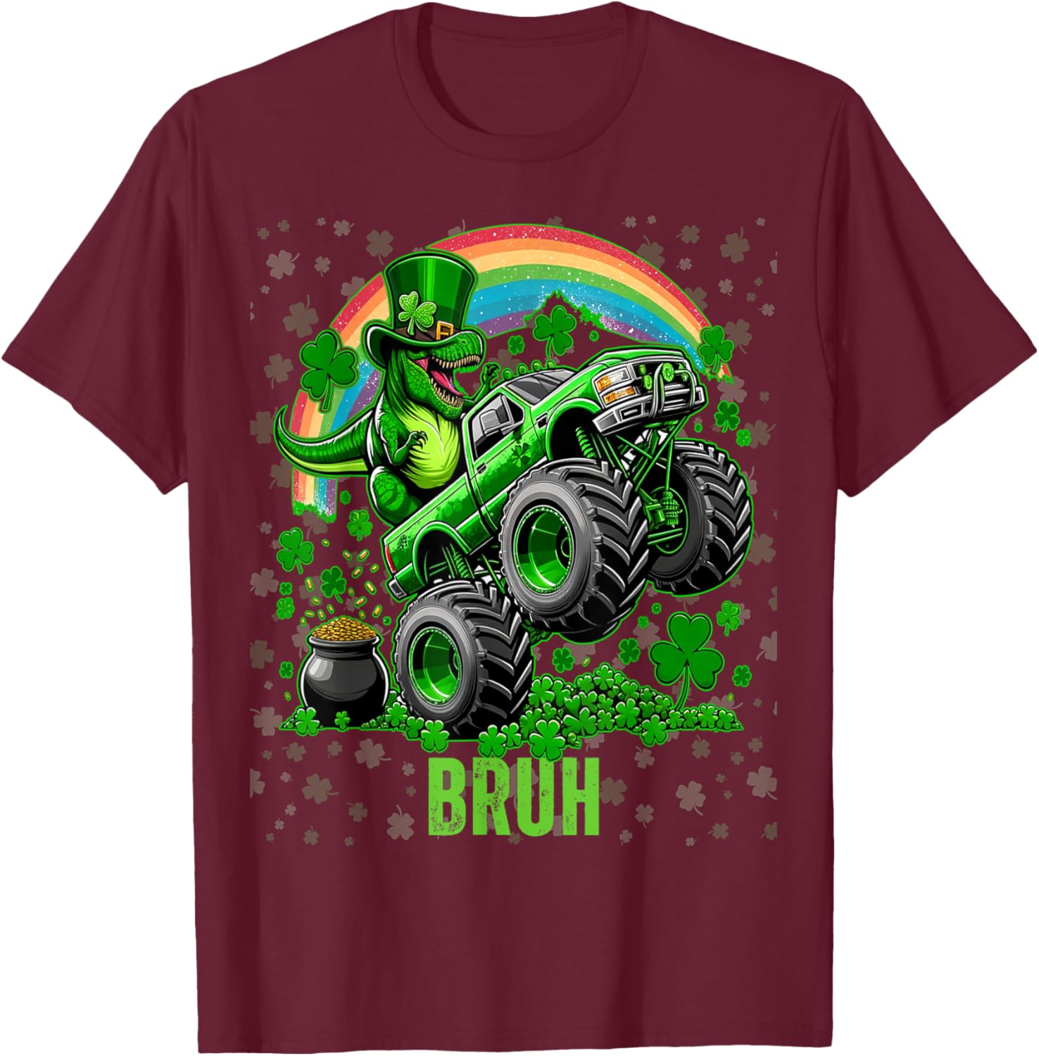 Bruh St Patricks Day Monster Truck Shirt for Festive Fun and Style - 12