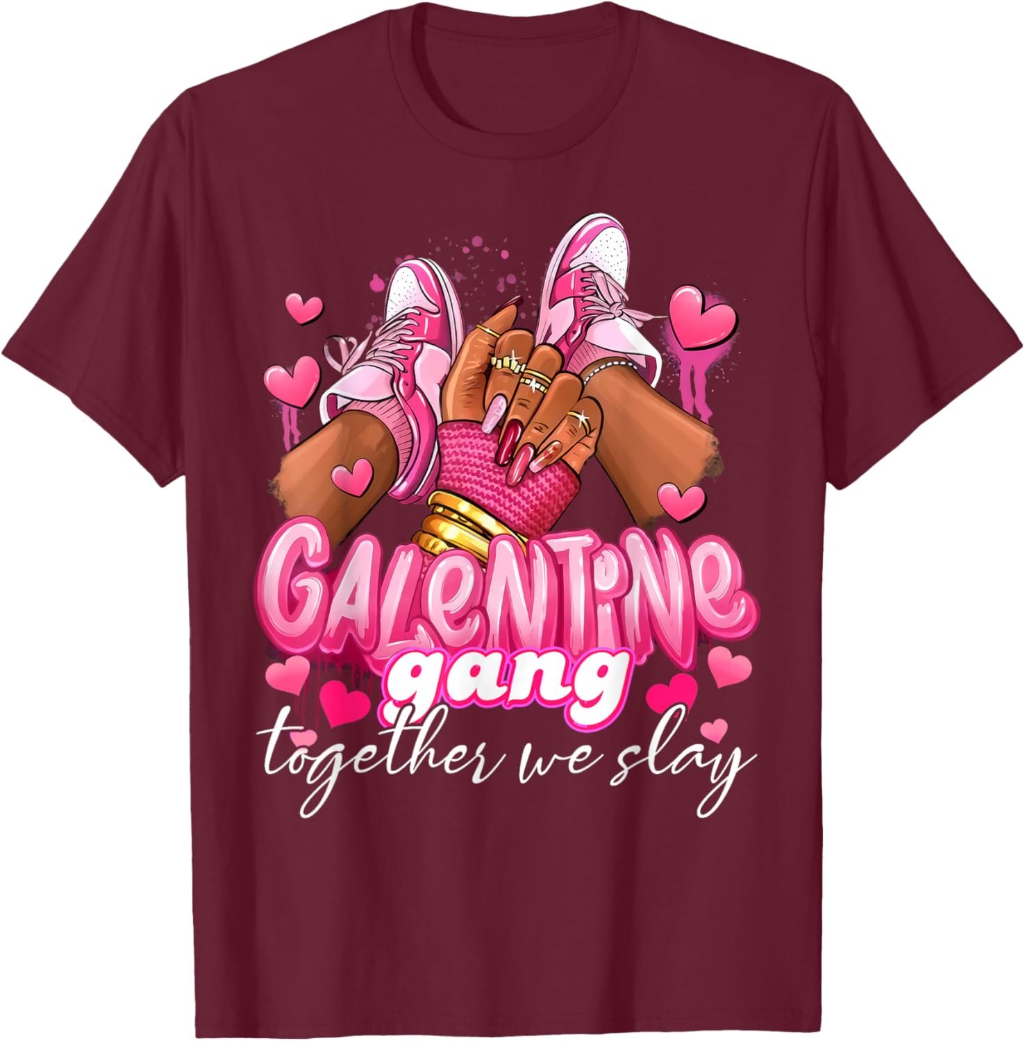 Women Galentine Gang Together We Slay Valentine's Day T-Shirt - 8