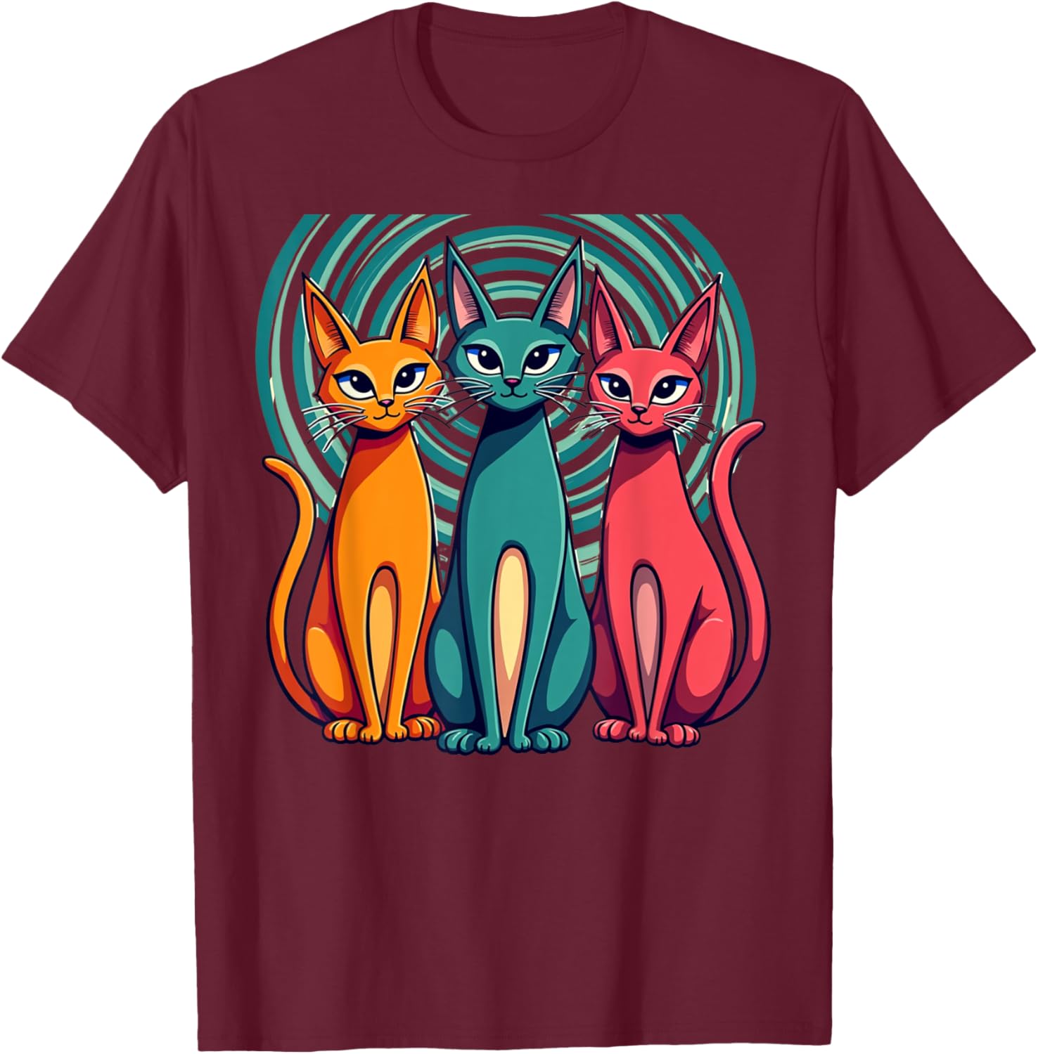 Vintage Retro Mid-Century Modern Cats T-Shirt 50s 60s Style Fashion - 28