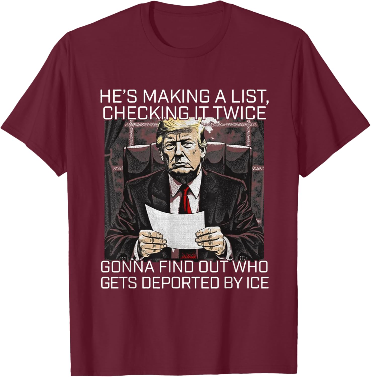 He's Making A List Checking It Twice T-Shirt for Christmas Cheer - 14