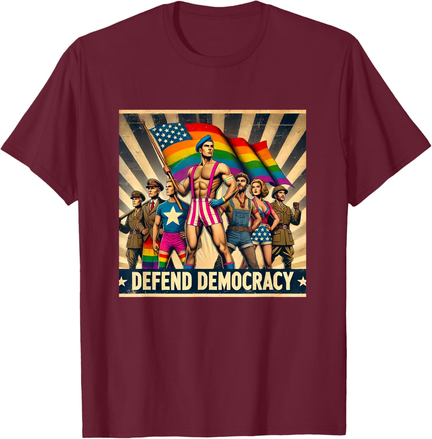 LGBTQ Defend Democracy T-Shirt - Bold Statement Tee for Allies and Activists - 8