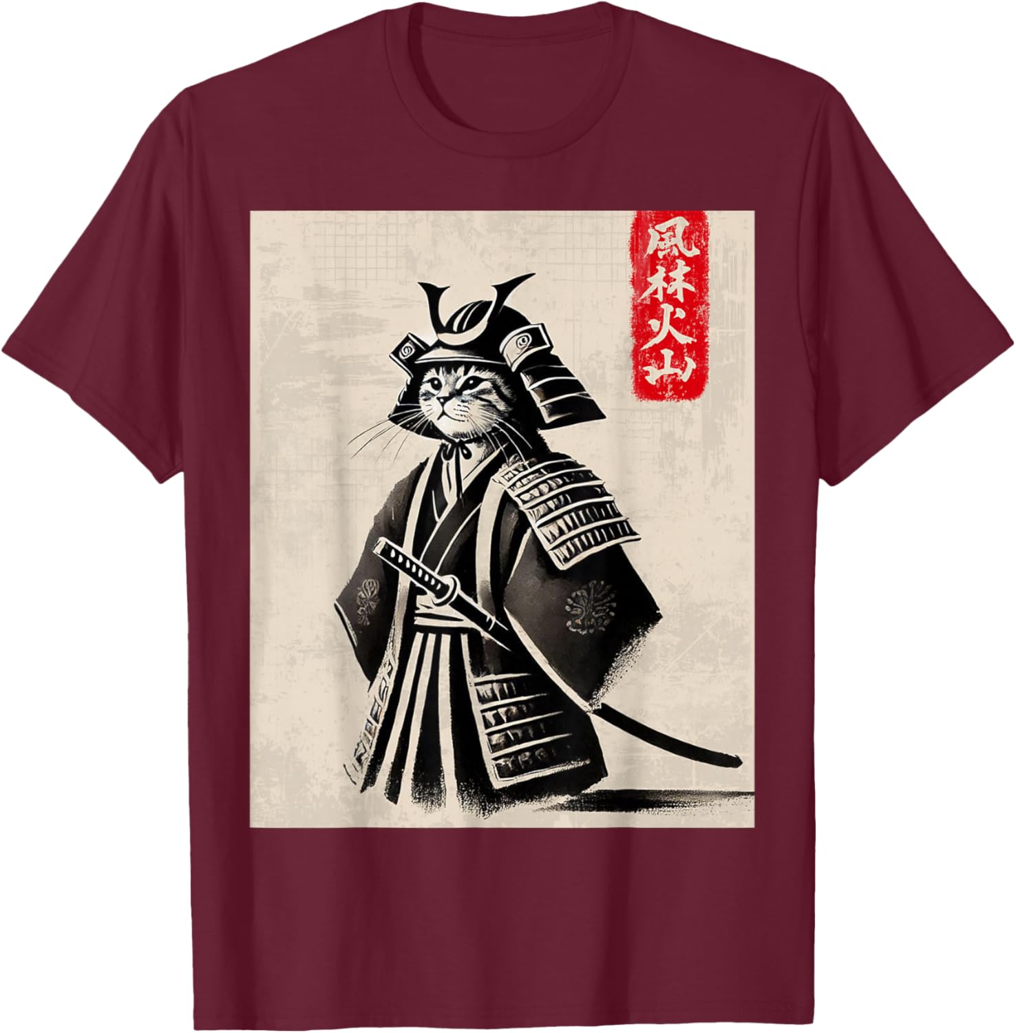 Samurai Cat Warrior Art Japanese T-Shirt Cool Design for Cat Lovers - 23