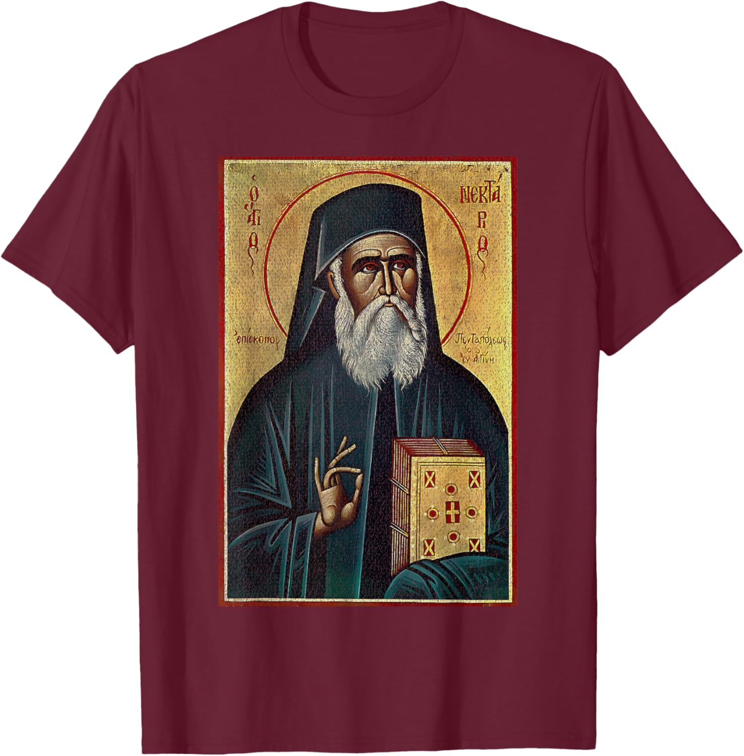 St Nektarios of Aegina Byzantine Christian T-Shirt for Faithful Wear - 22