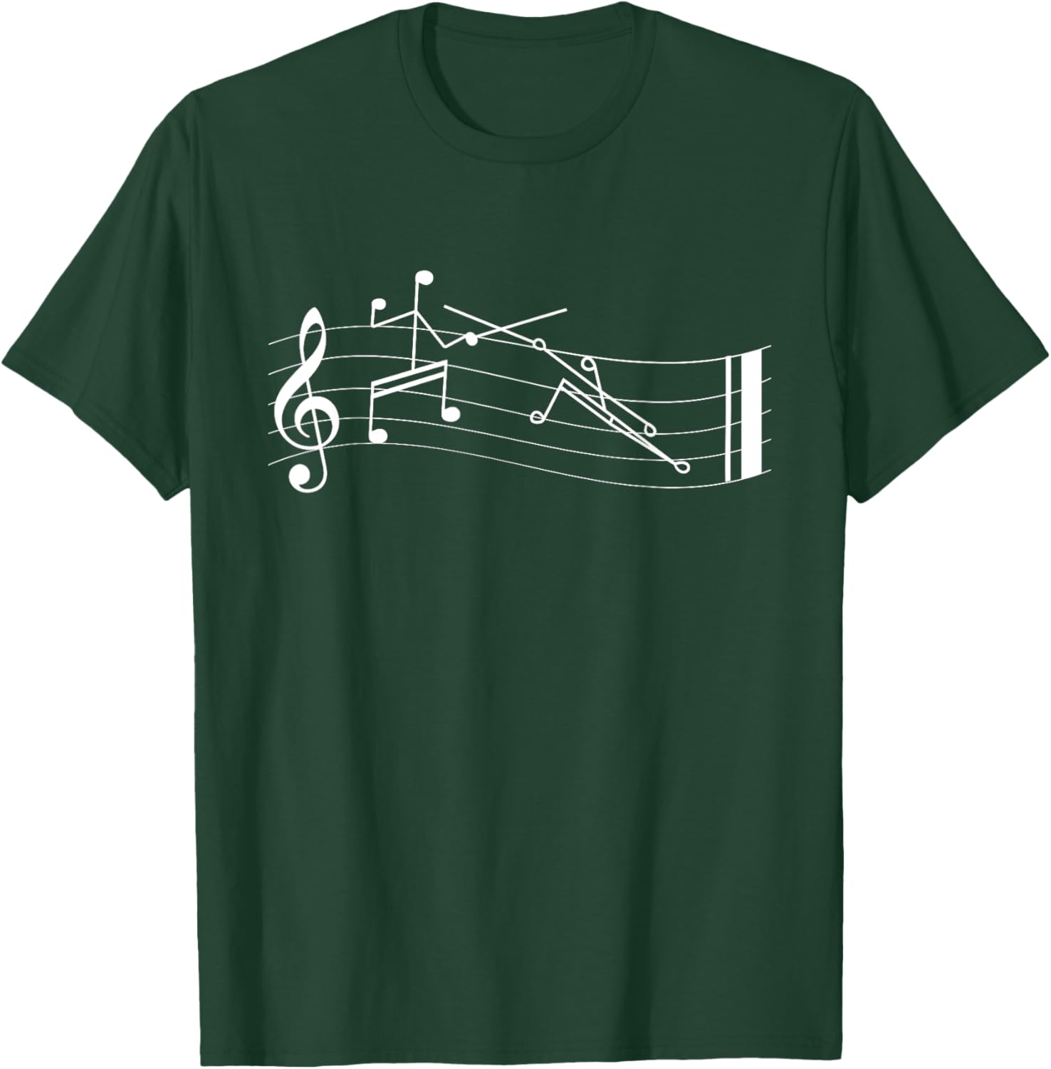 Funny Stick-Figure Music Notes En-garde T-Shirt for Music Lovers - 25