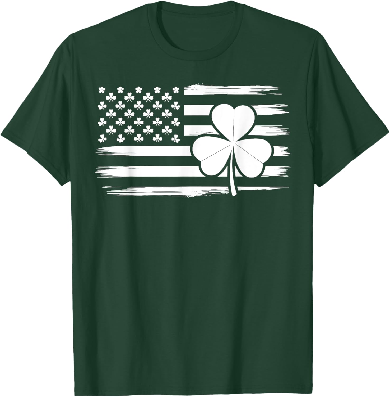 American Flag and Lucky Shamrocks St Patricks Day T-Shirt - 2