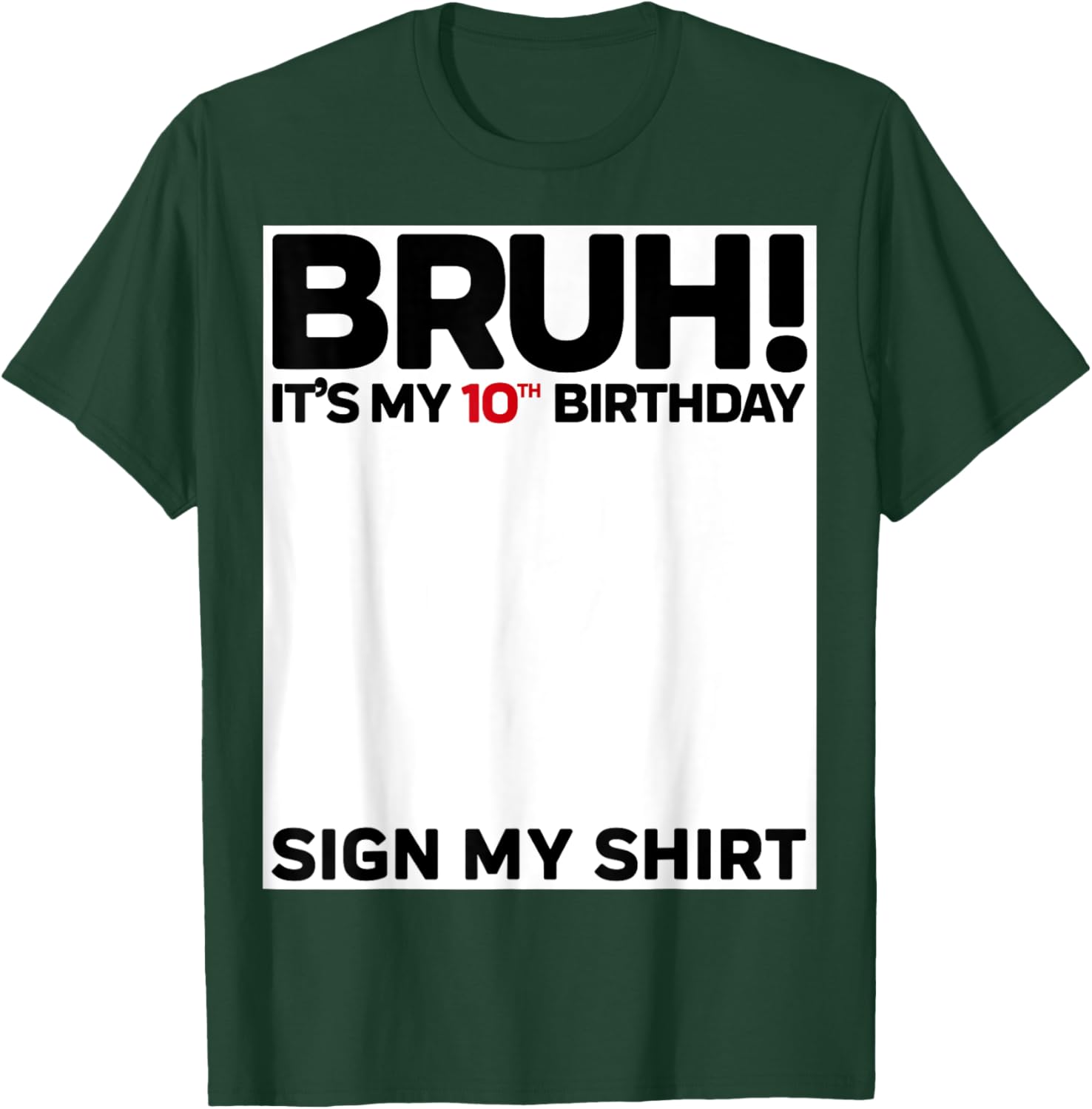 Fun 10th Birthday Sign My Shirt T-Shirt for Kids Celebrating 10 Years Old - 9
