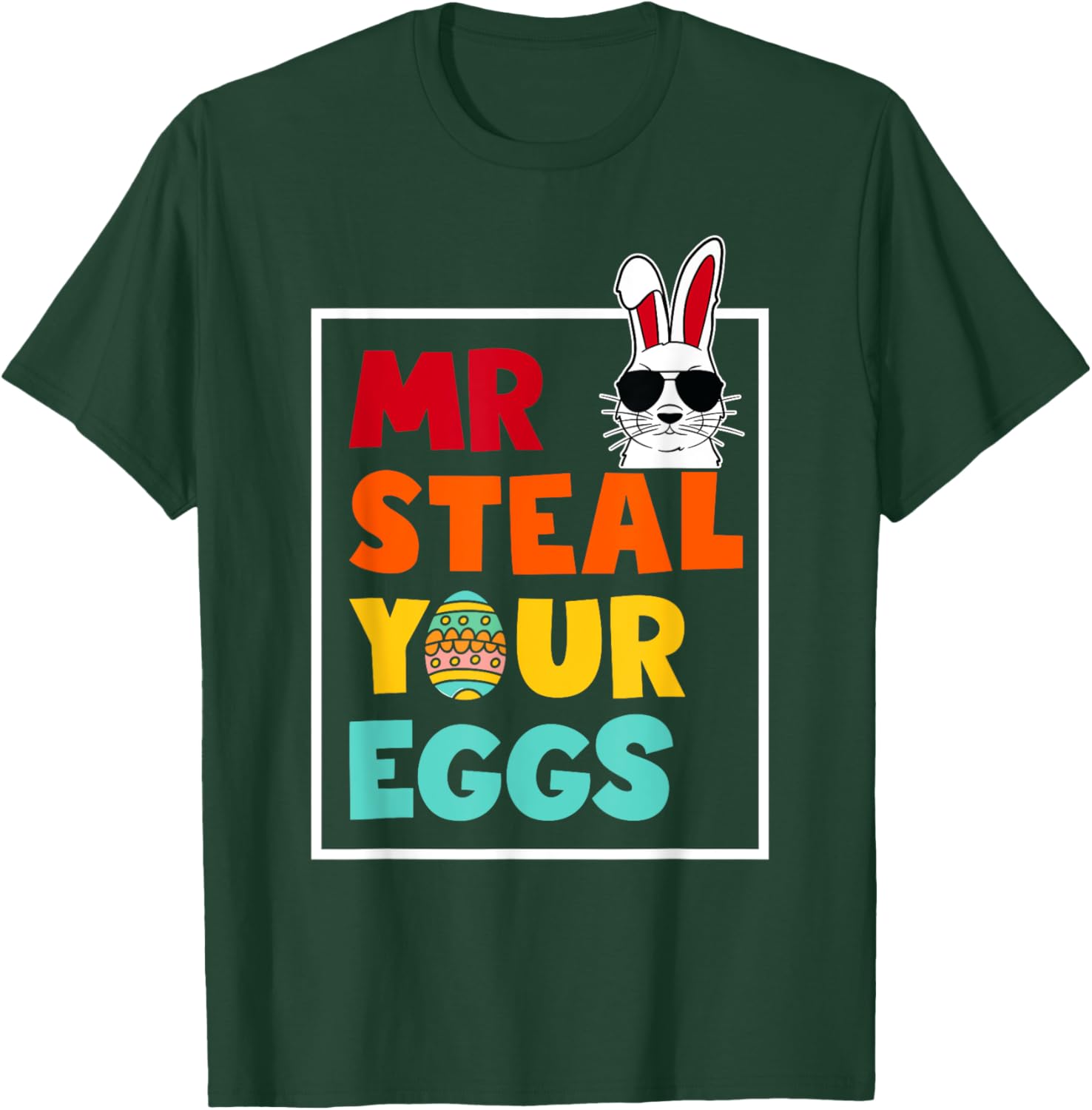 Funny Mr Steal Your Eggs Bunny T-Shirt for Toddlers - Easter Spring Style - 6