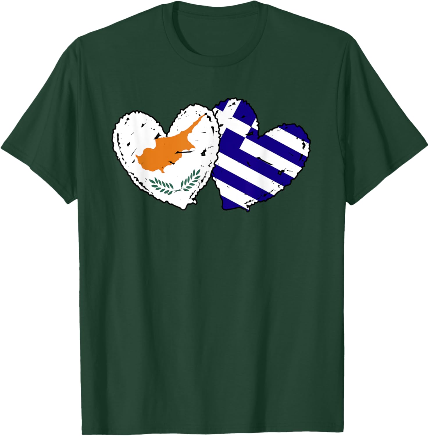 Cyprus Greece Heart Flag T-Shirt for Cypriot Greek Ancestry Lovers - 14