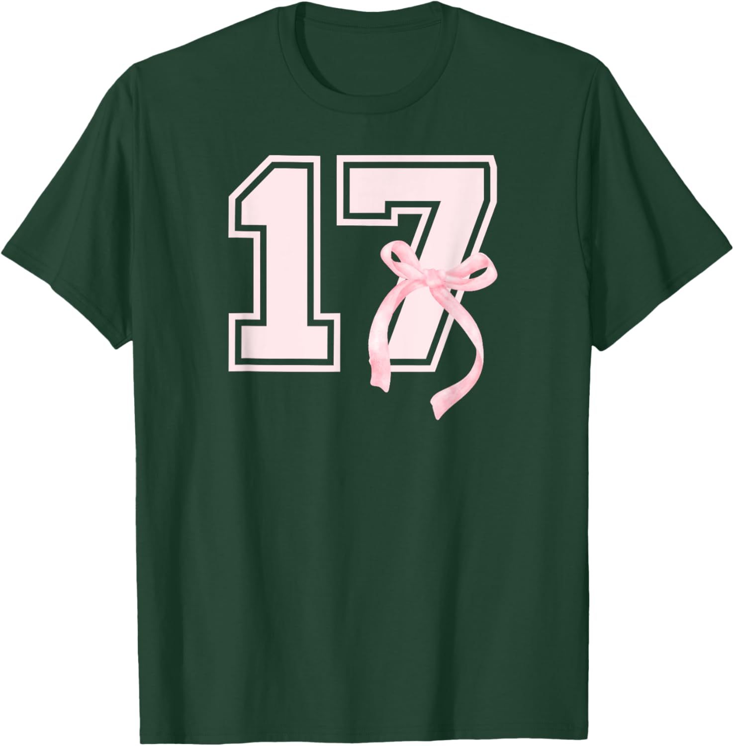 17th Birthday Bow T-Shirt for Stylish Seventeen Year Old Girls - 17