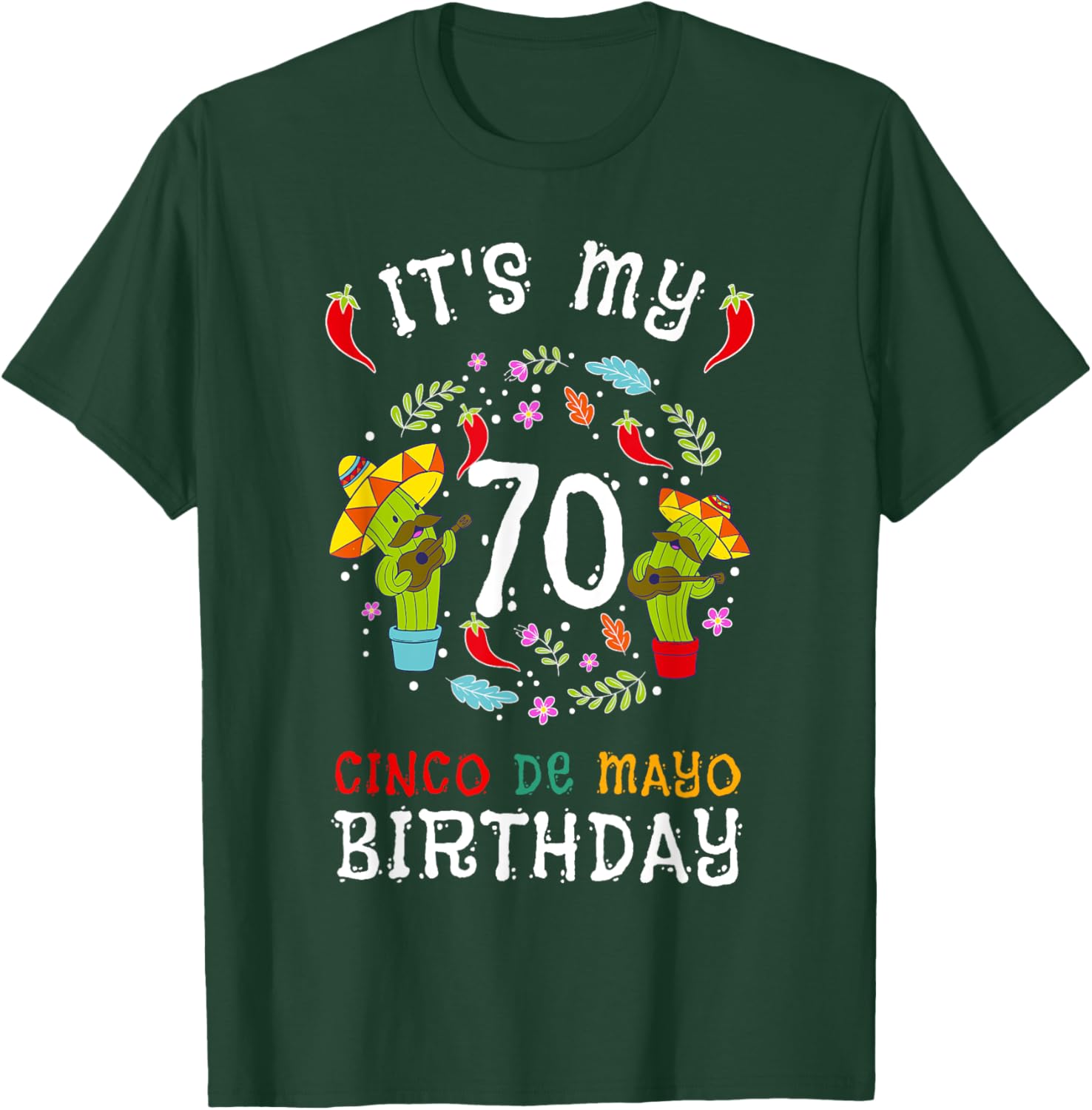 Celebrate 70th Birthday with Fun Cinco De Mayo T-Shirt for Kids and Men - 9