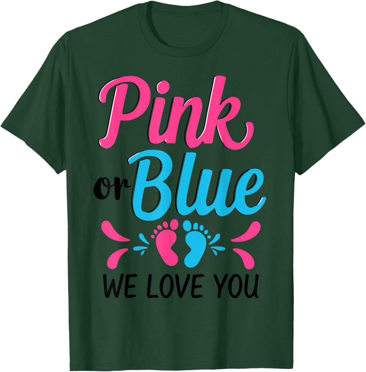 Pink or Blue We Love You Baby Shower T-Shirt for Expecting Parents - 2