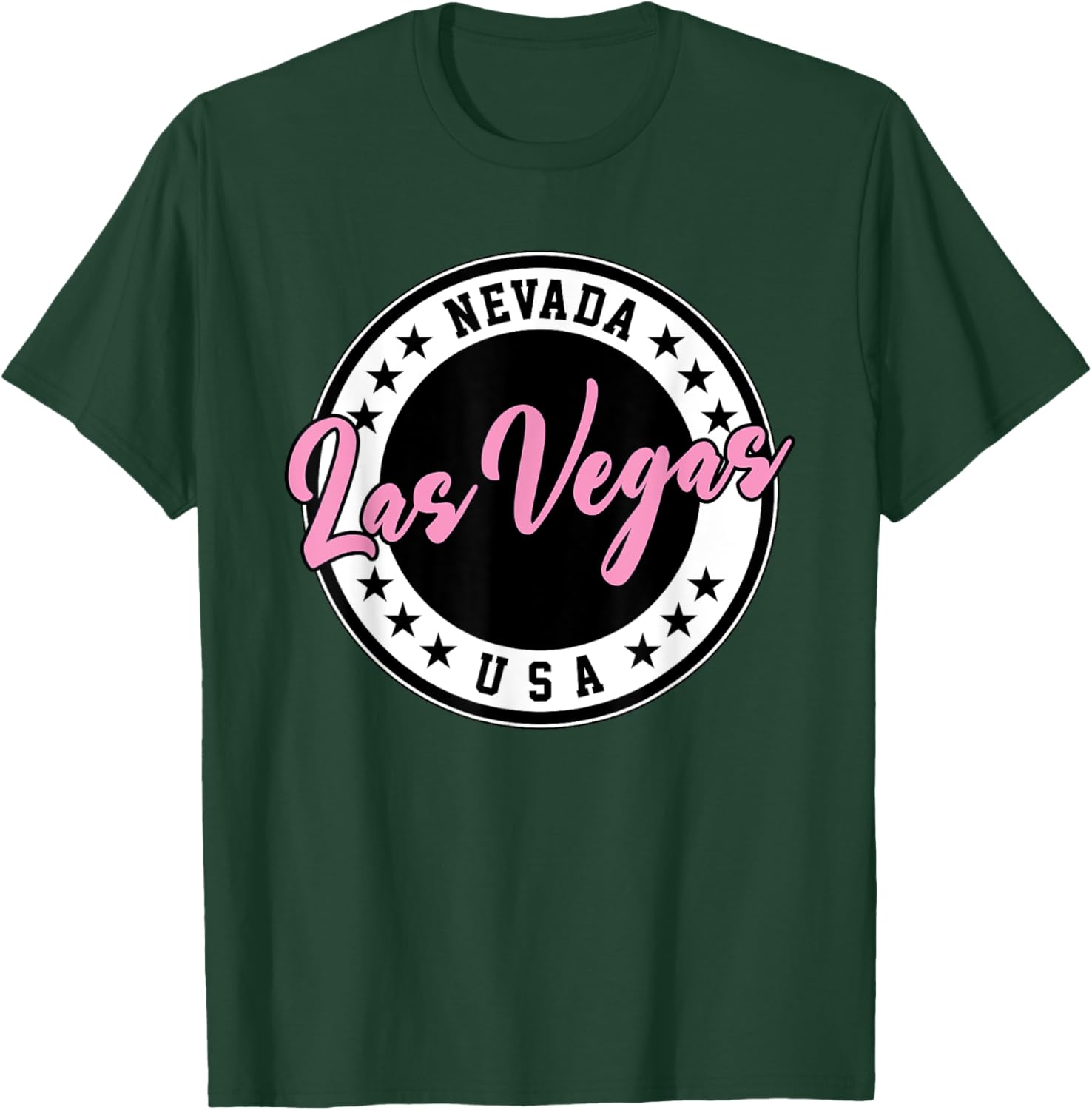 Las Vegas Nevada Pink Script Circle T-Shirt for Fun Fashion Lovers - 10