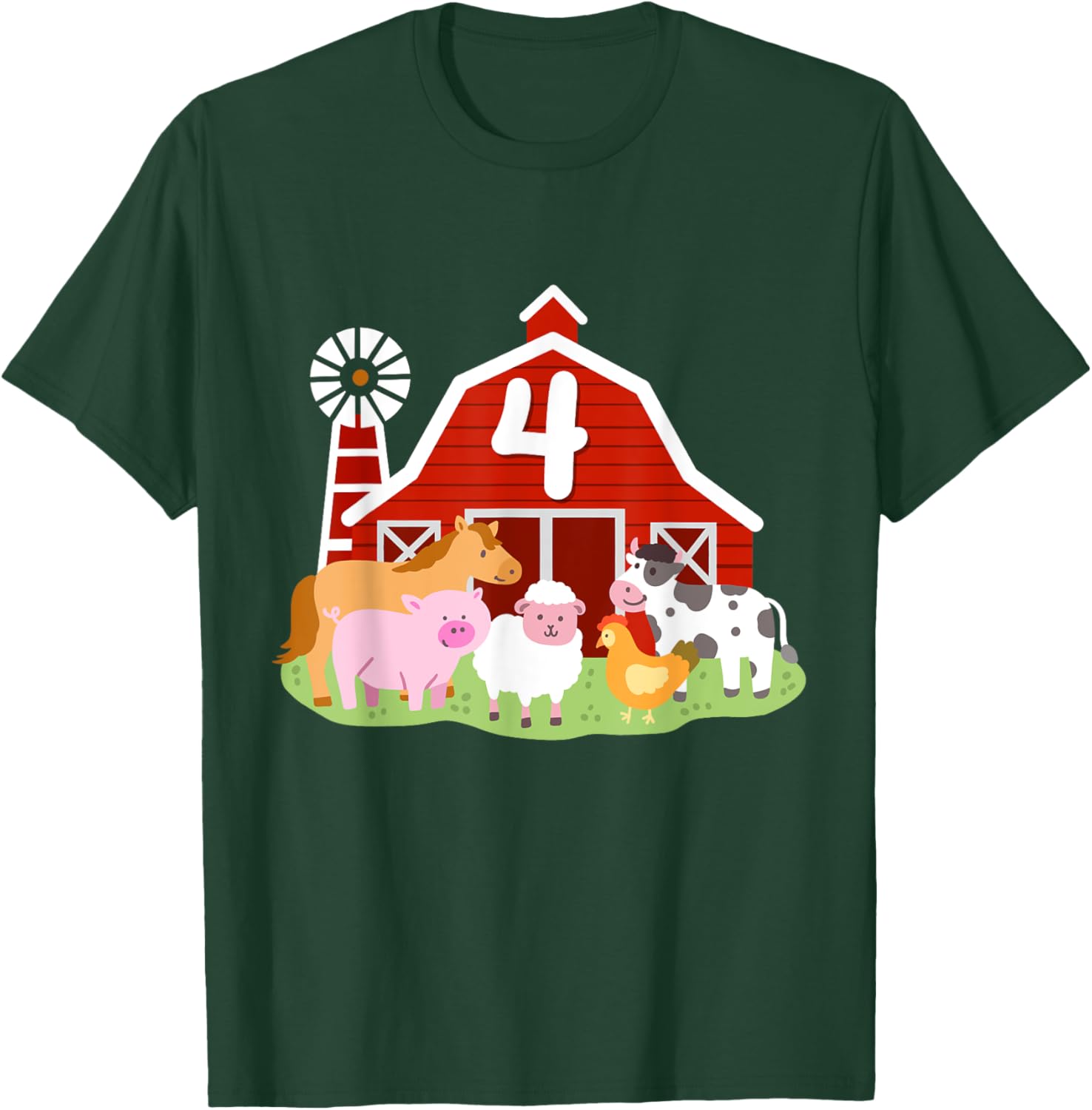 Adorable 4th Birthday Farm Animals T-Shirt for Boys Toddler Party Fun - 16