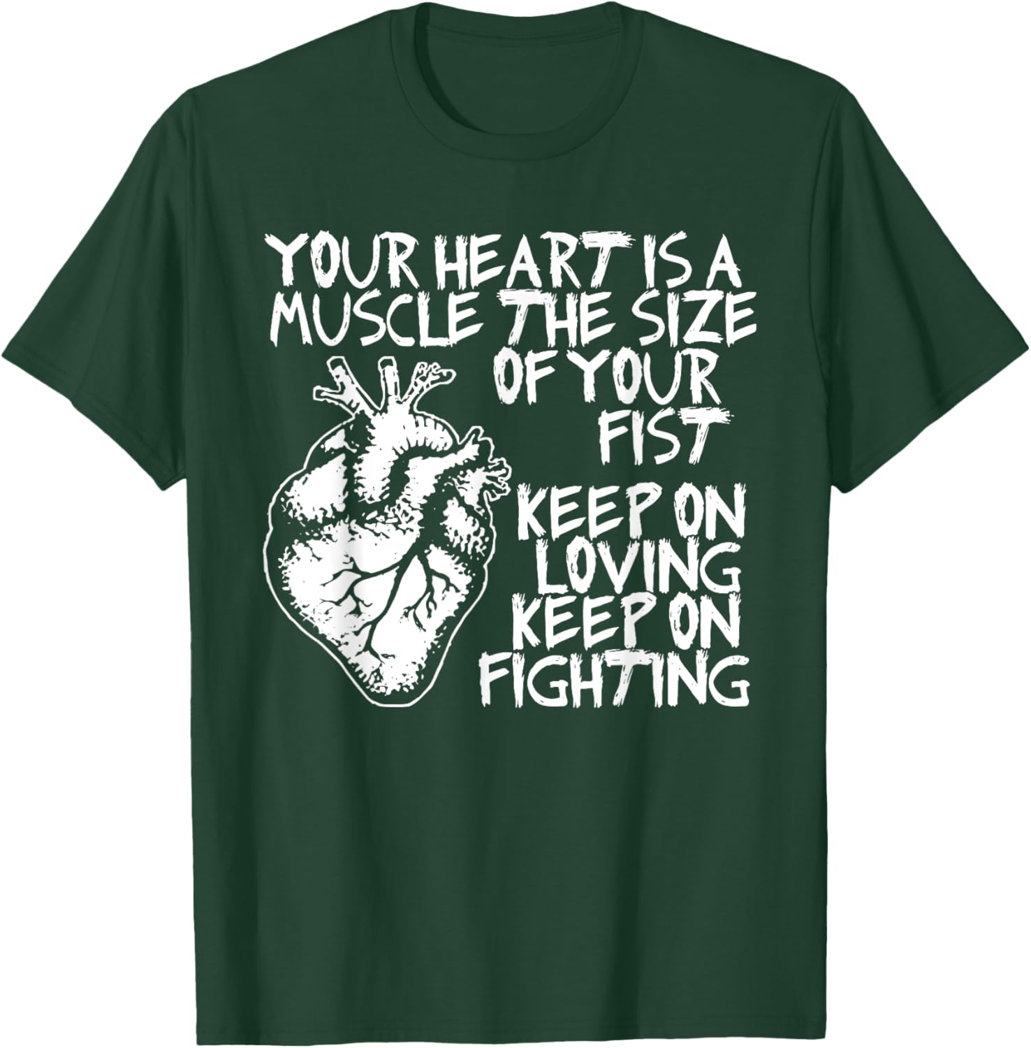 Funny Heart Muscle T-Shirt Your Heart is the Size of Your Fist - 4