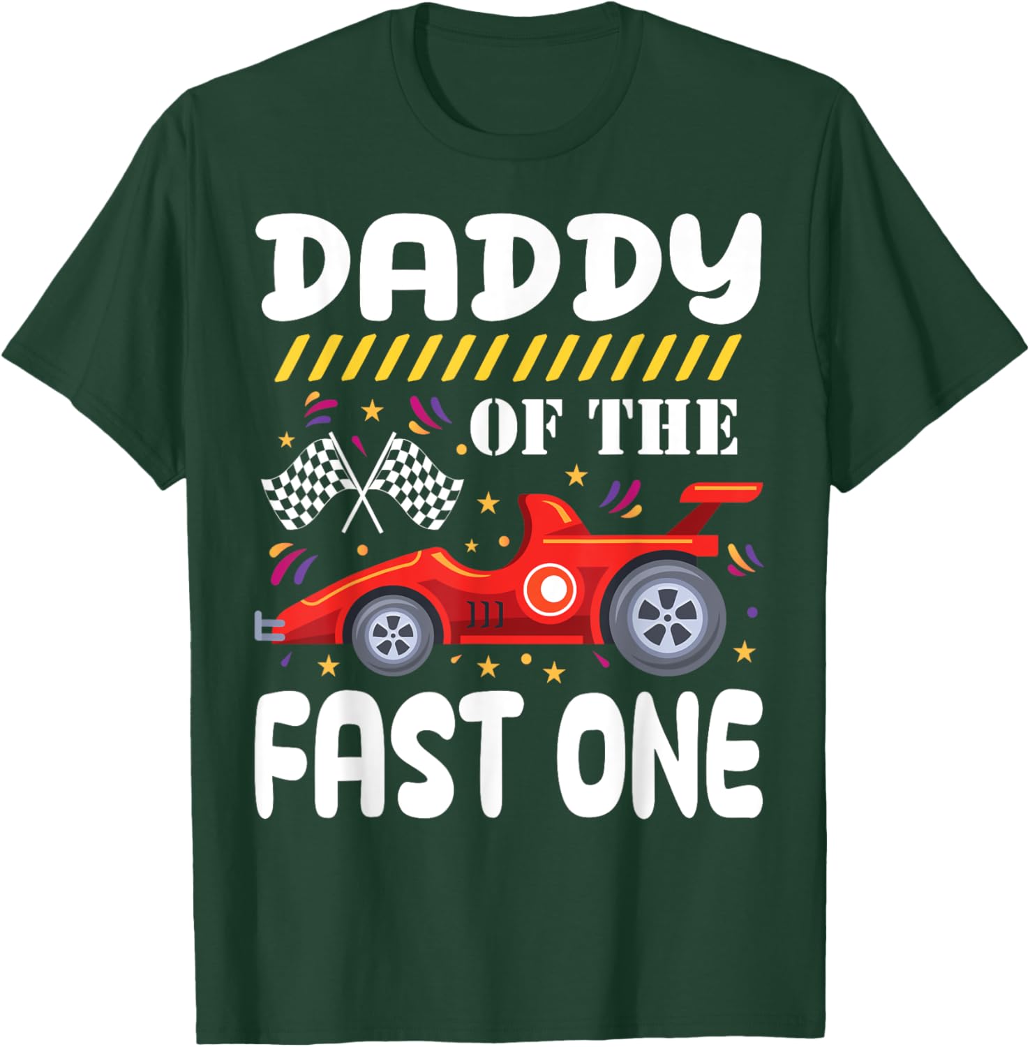 Daddy of the Fast One 1st Birthday Race Car Family Matching T-Shirt - 11