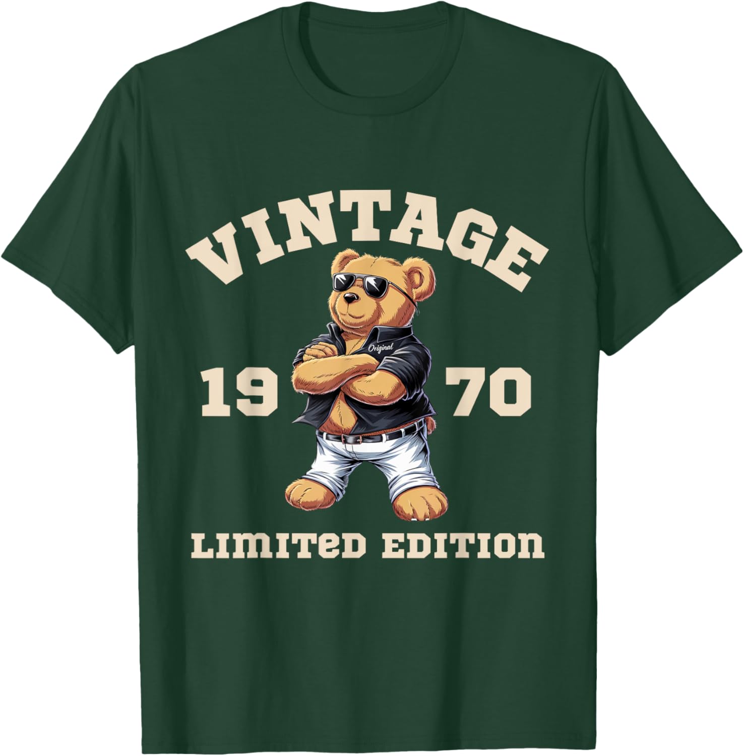 Mens Vintage 55th Birthday Teddy Bear T-Shirt for 1970 Born Lovers - 4