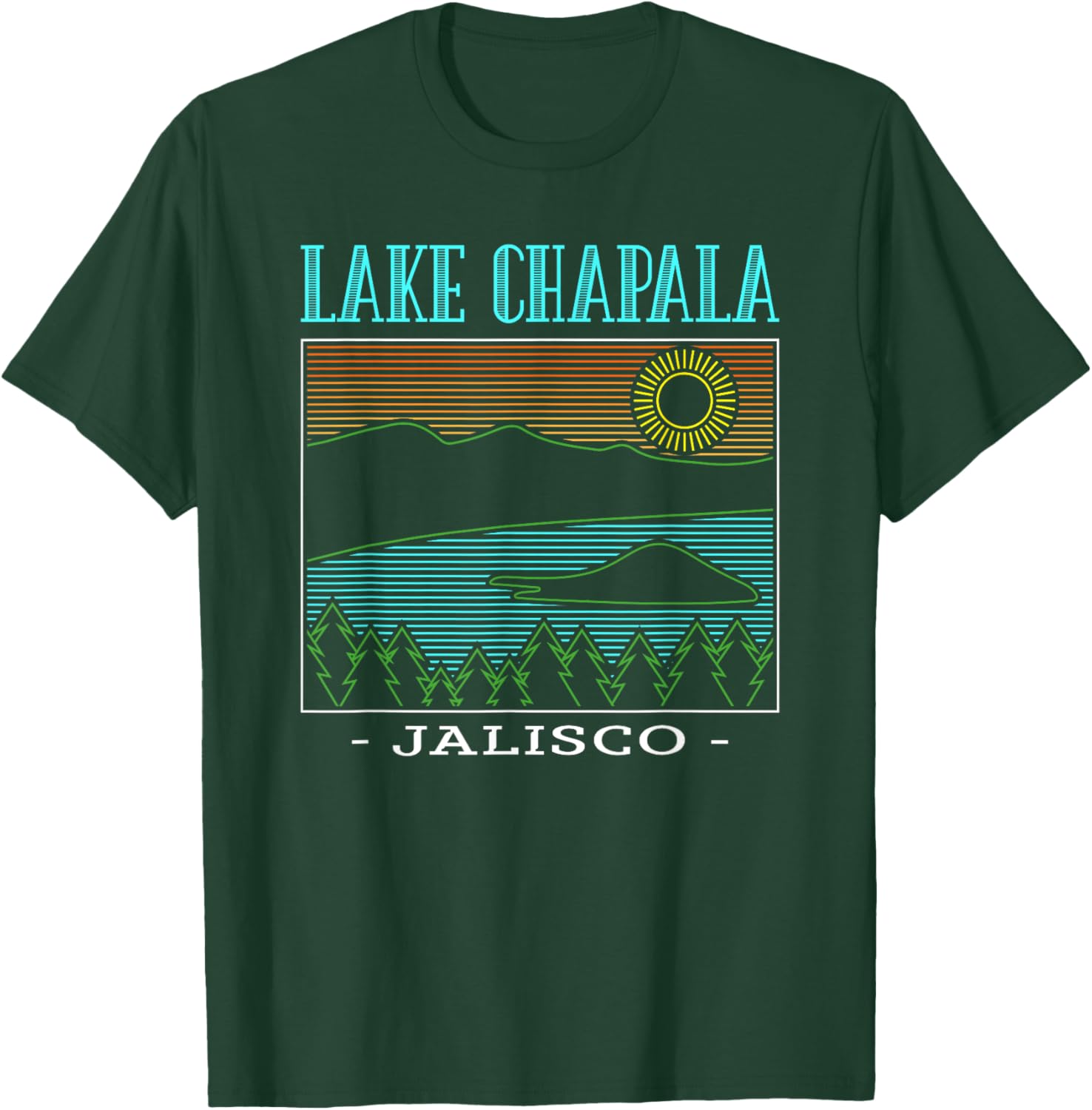 Lake Chapala Jalisco Mountains Vintage T-Shirt for Outdoor Lovers - 3