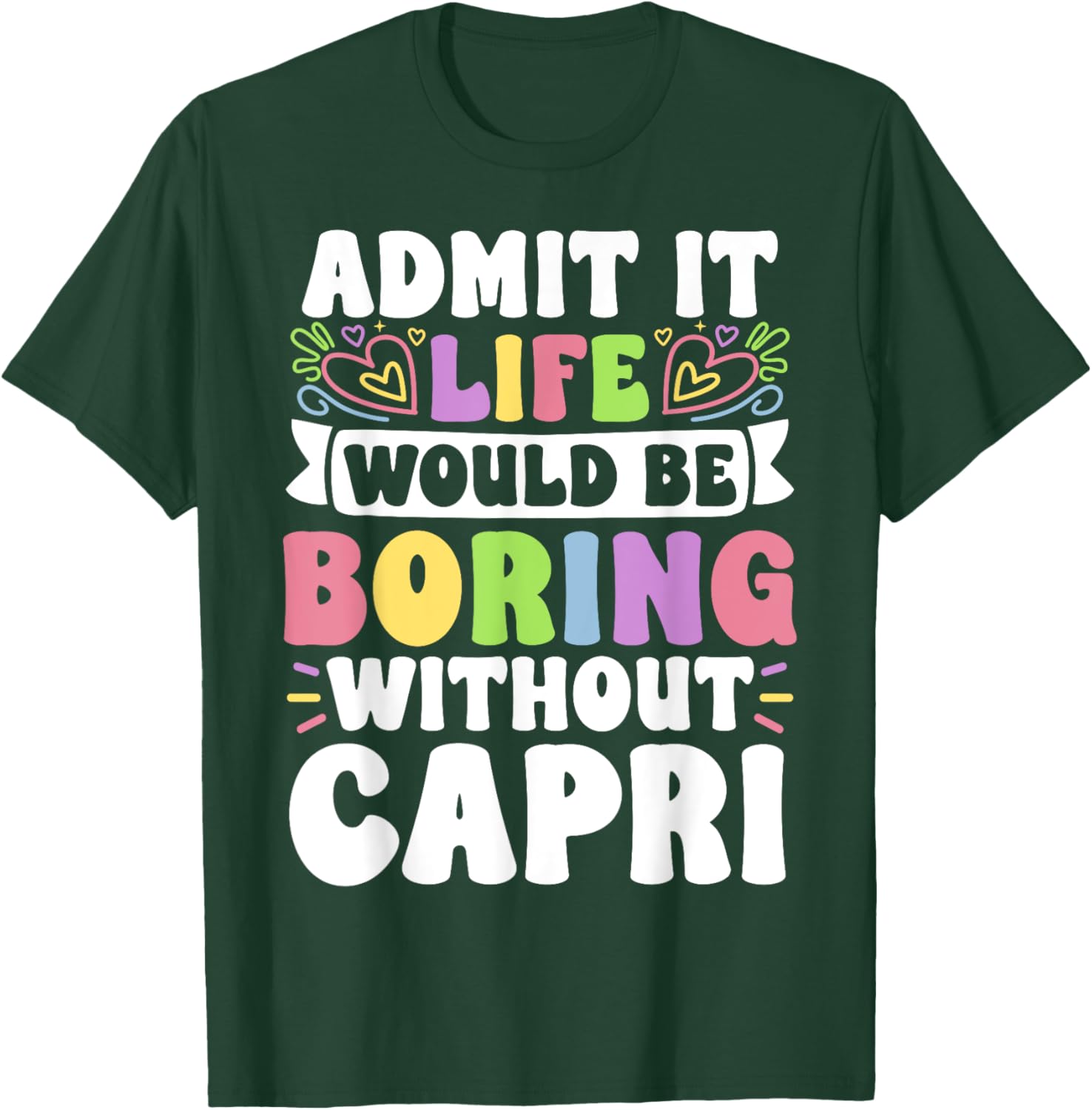 Funny Personalized Capri Family T-Shirt with Custom First Name Design - 11