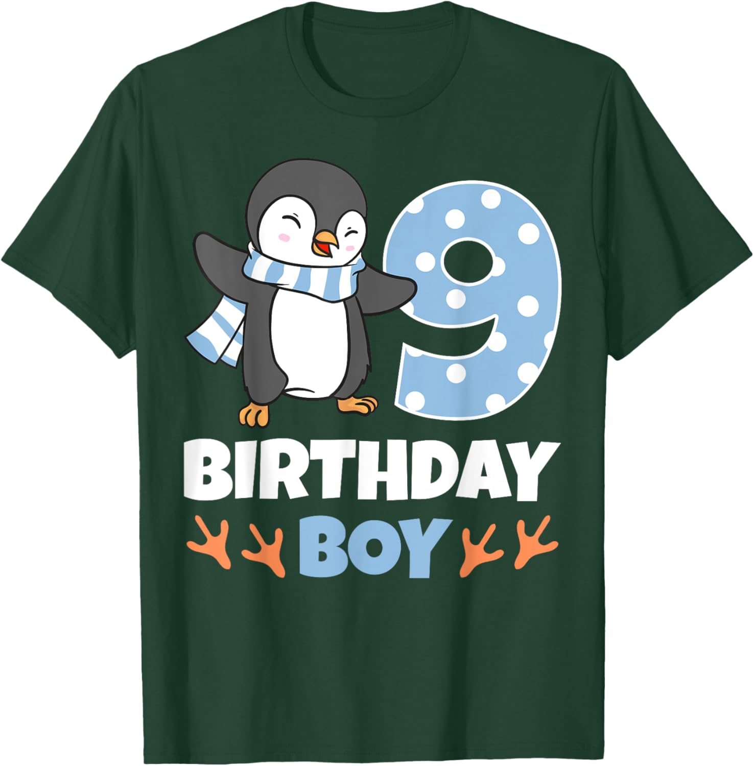 Penguin 9th Birthday Winter Theme T-Shirt for Boys Fun Celebration - 8