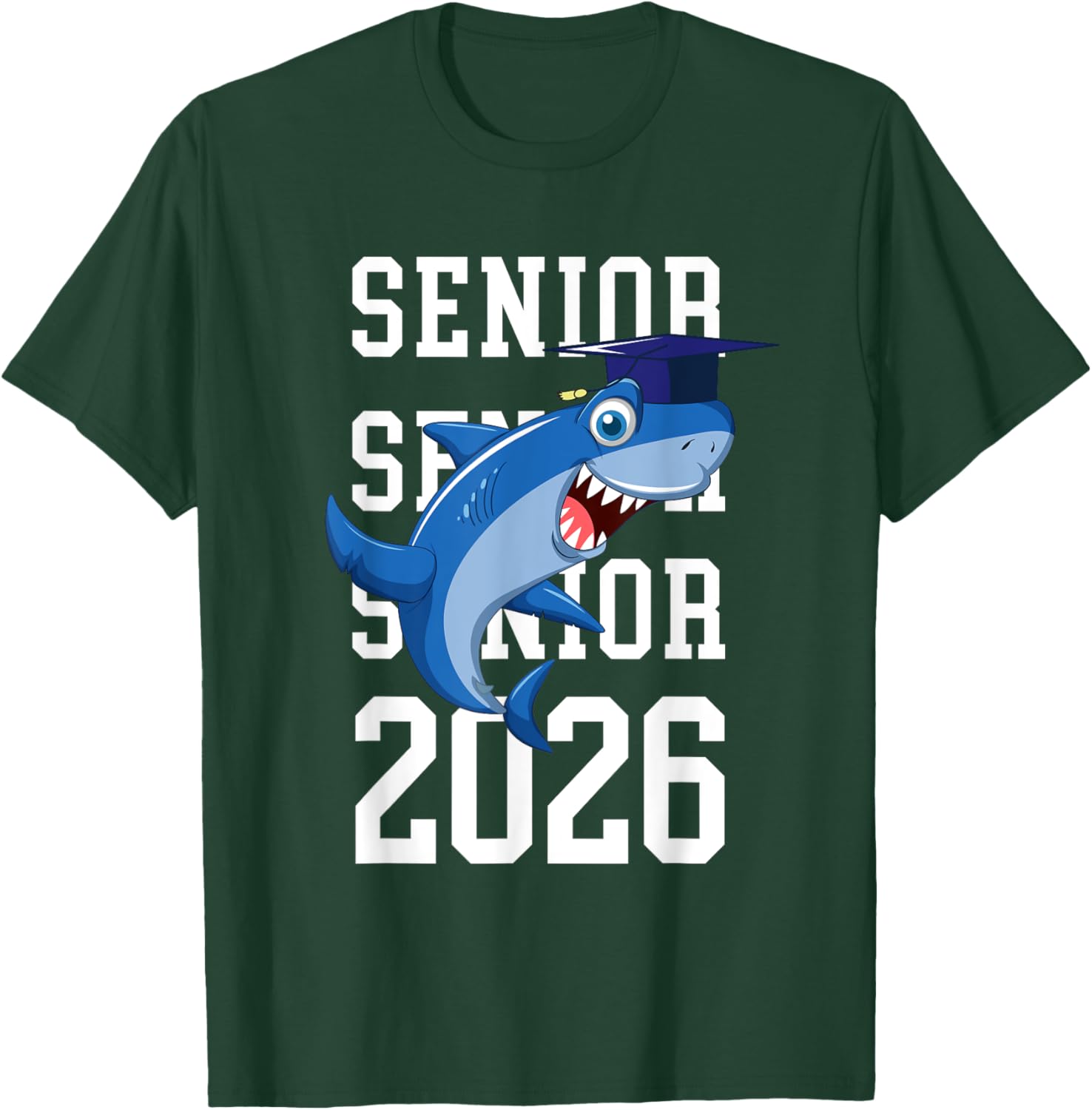 Shark Senior 2026 Graduation T-Shirt for College and Grad School Achievement - 11