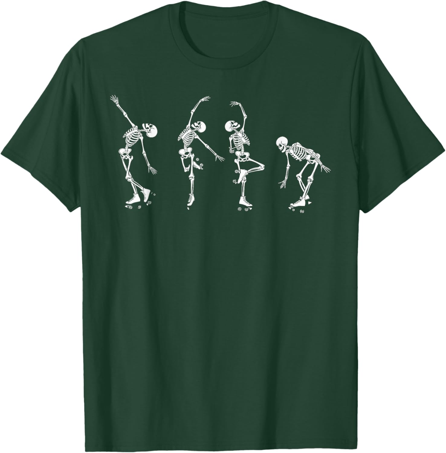 Skeletons Dancing on Roller Skates T-Shirt for Roller Derby Fans - 16
