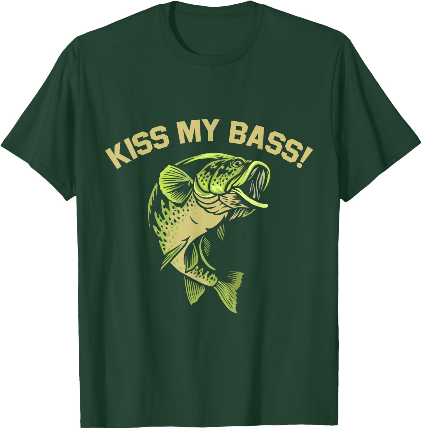 Funny Bass Fishing Lover T-Shirt - Kiss My Fish Fisherman Gift - 11